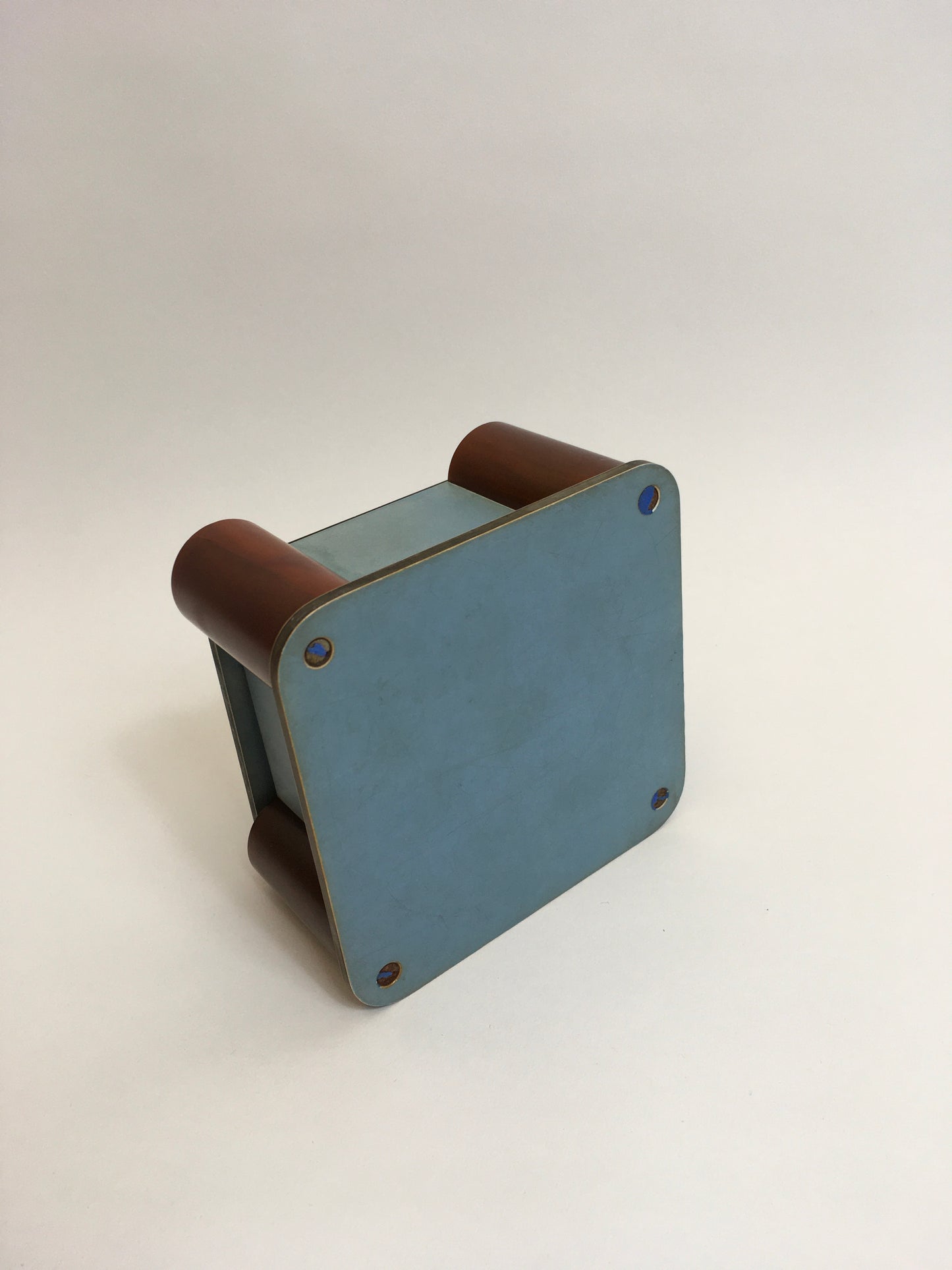 Original 1940’s Bakelite Trinket Box - In Powder Blue & Butterscotch