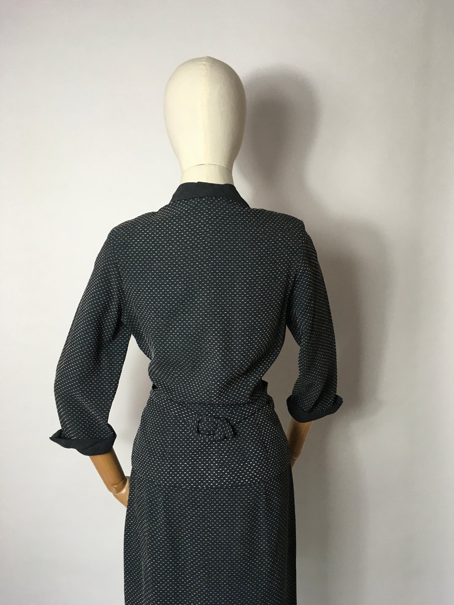 Original 1940’s Slate Grey Lightweight Suit - A lovely Asymmetric Front Shape Detailing