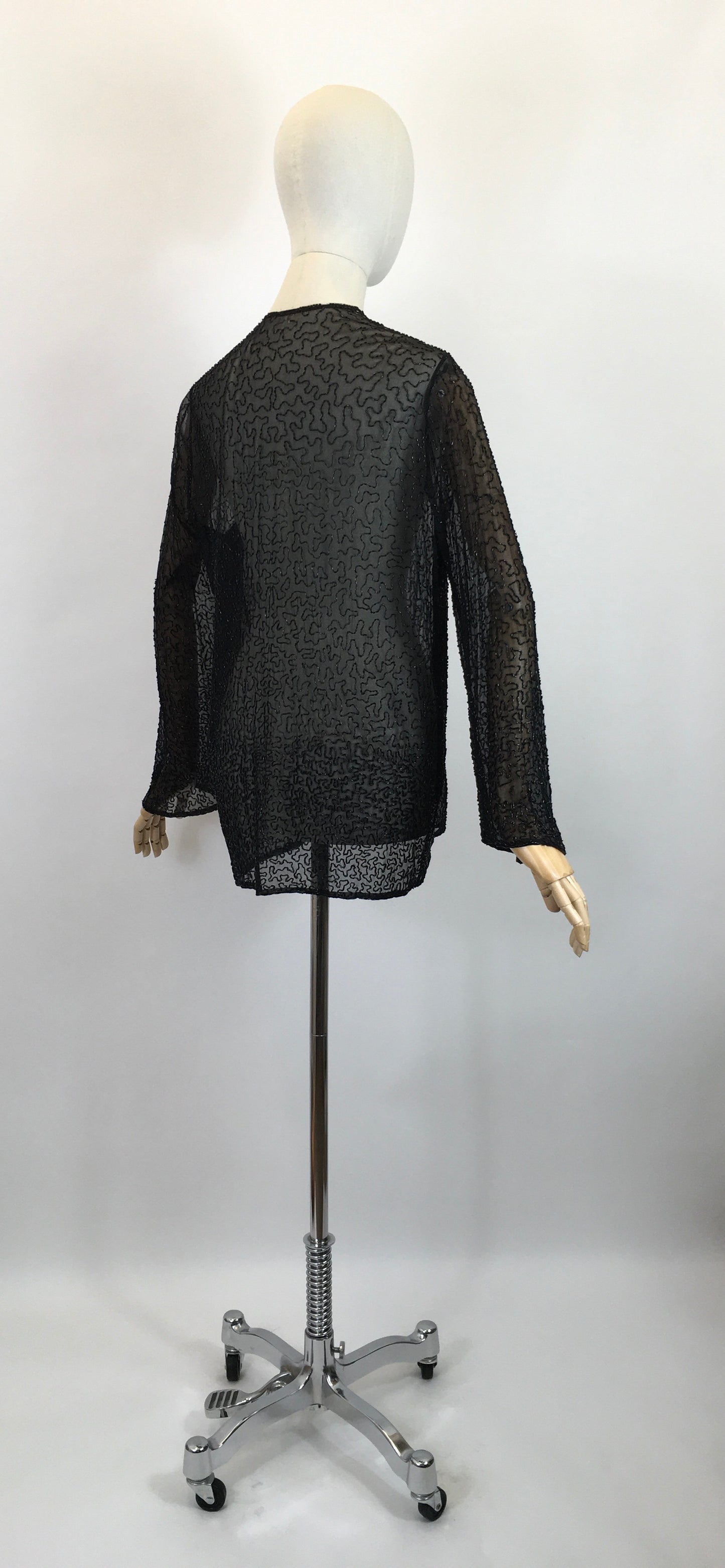 Original 1920's Sensational Evening Jacket - Embellished in Black Bugle Beadwork