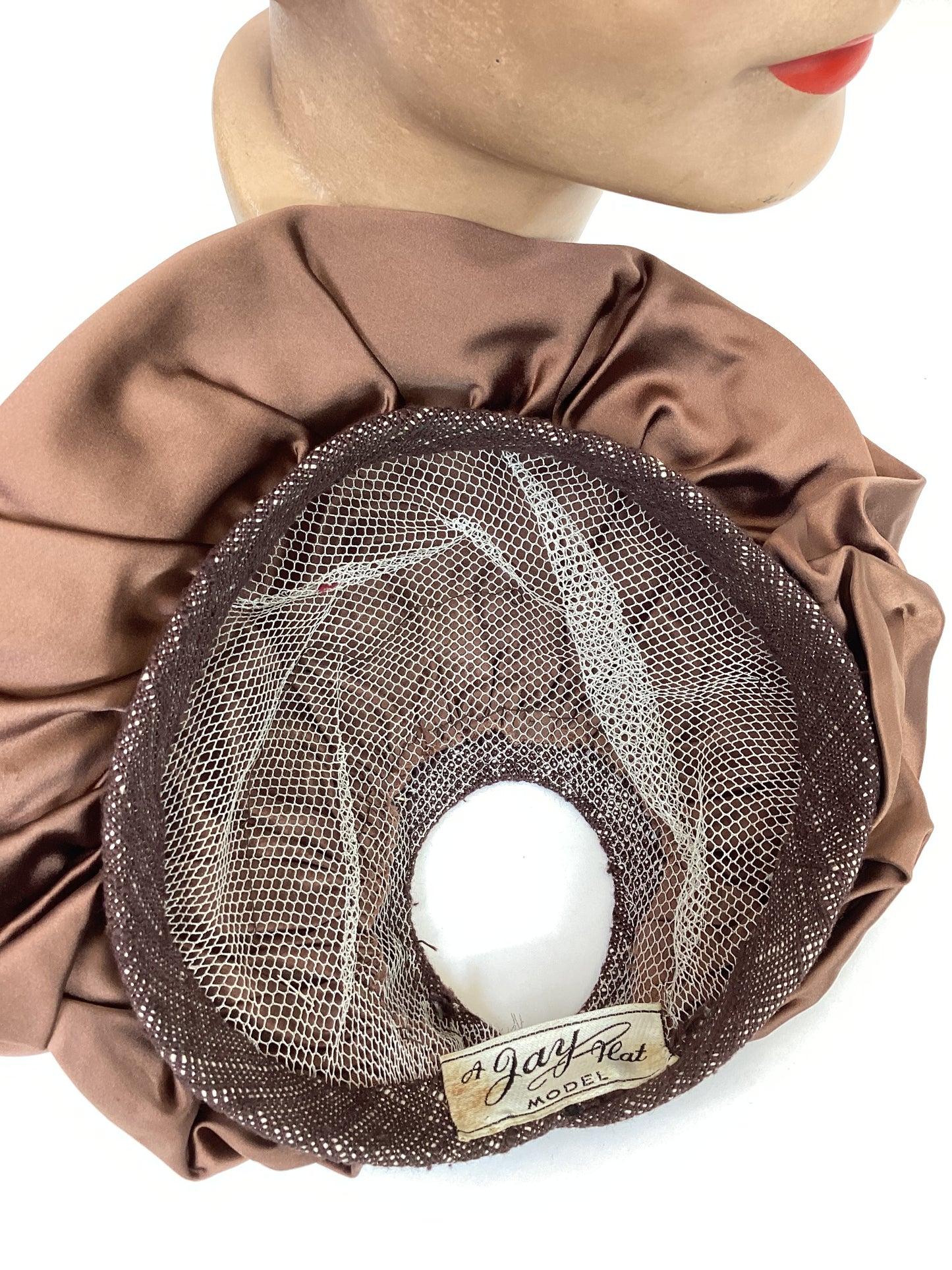 Original 1950’s Darling Open Crow Hat - In Shades Of Browns