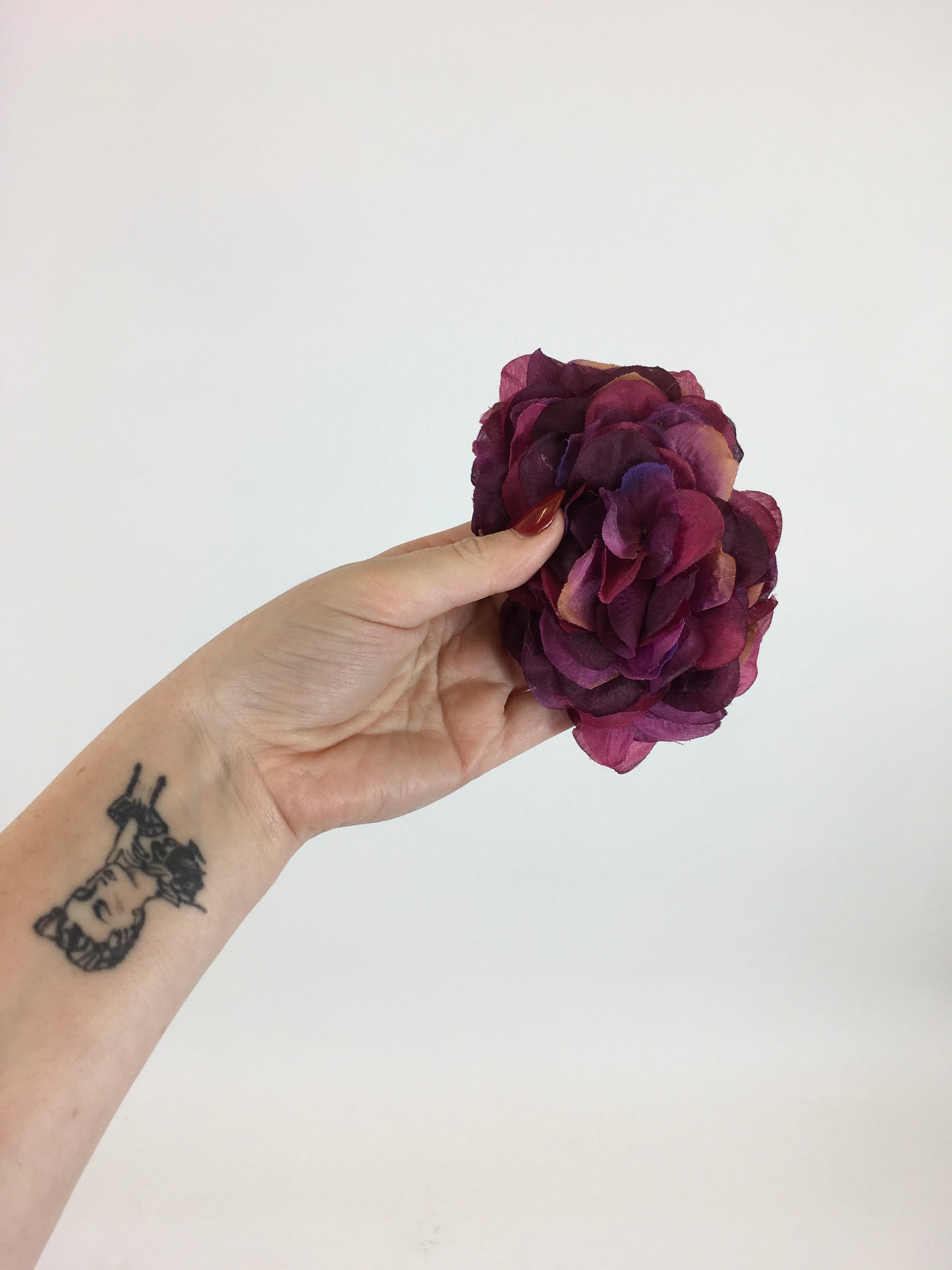Reproduction Hydrangea Hairflower by Pin Up Curl - In a Deep Plum