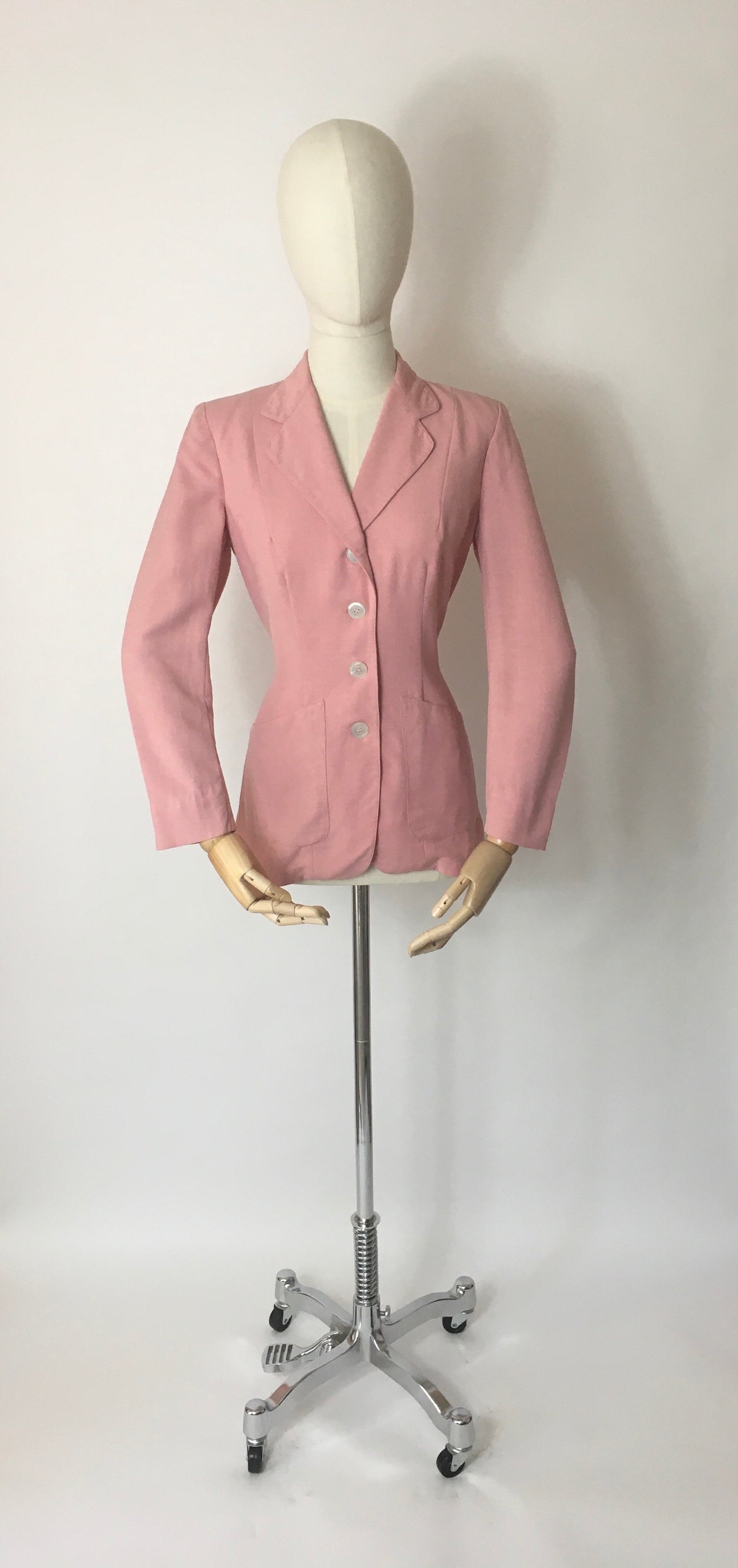 Original 1940’s Lightweight Summer Jacket In Blush - ‘ Sacony Palm Beach’ Label