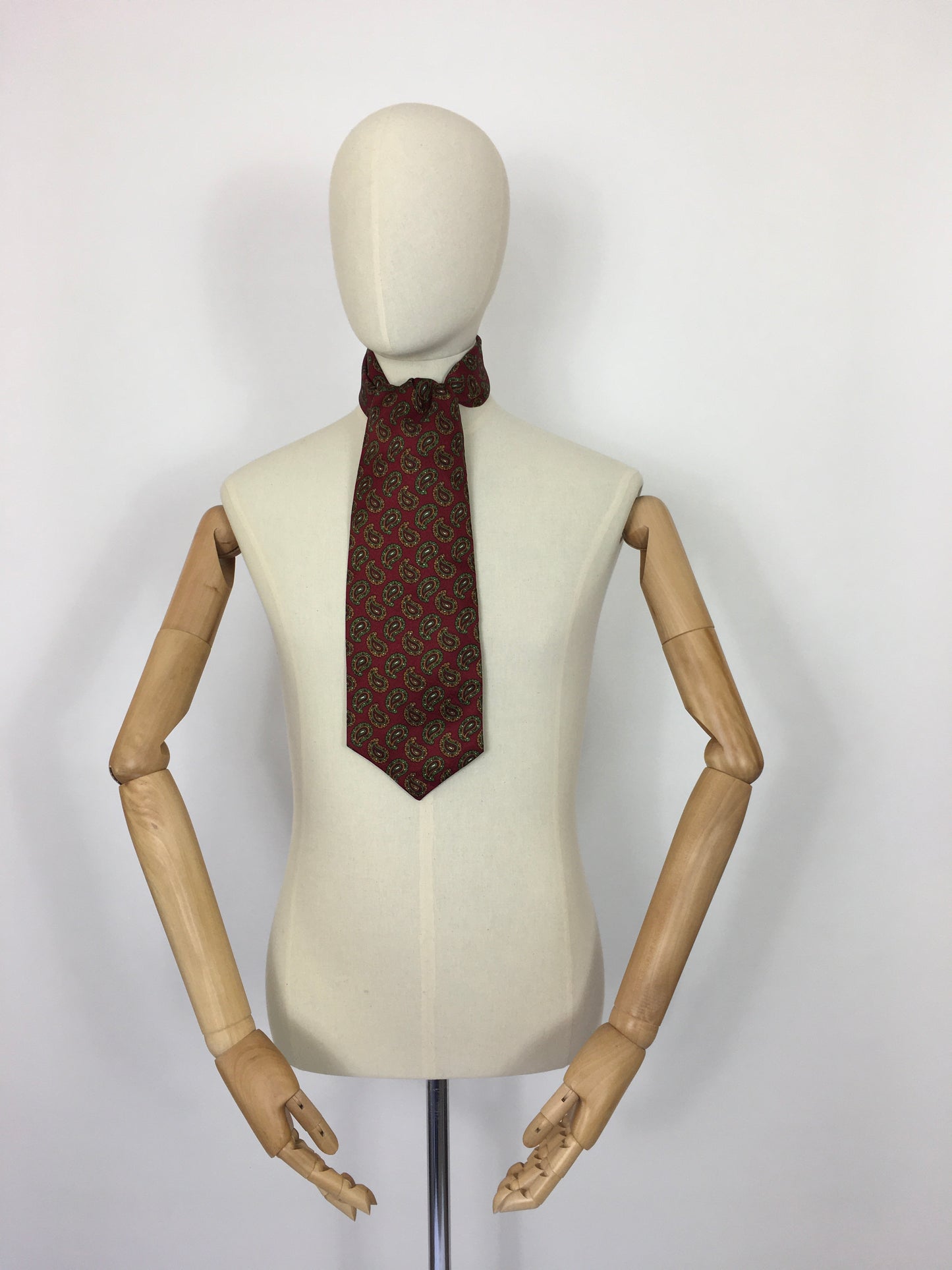 Original Men’s Cravat - In a Lovely Burgundy, Orange and Green Paisley