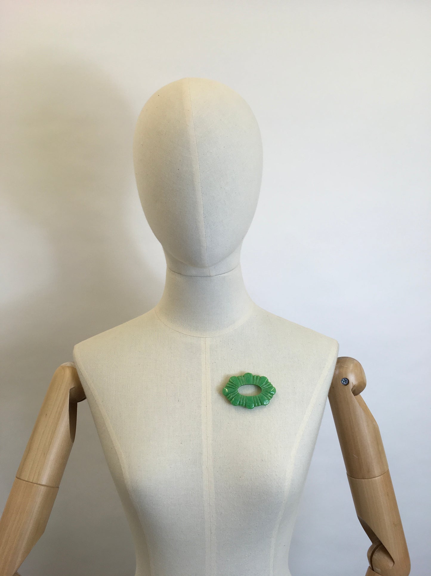 Original 1930’s Bakelite Brooch - In Classic 30’s Mint Green