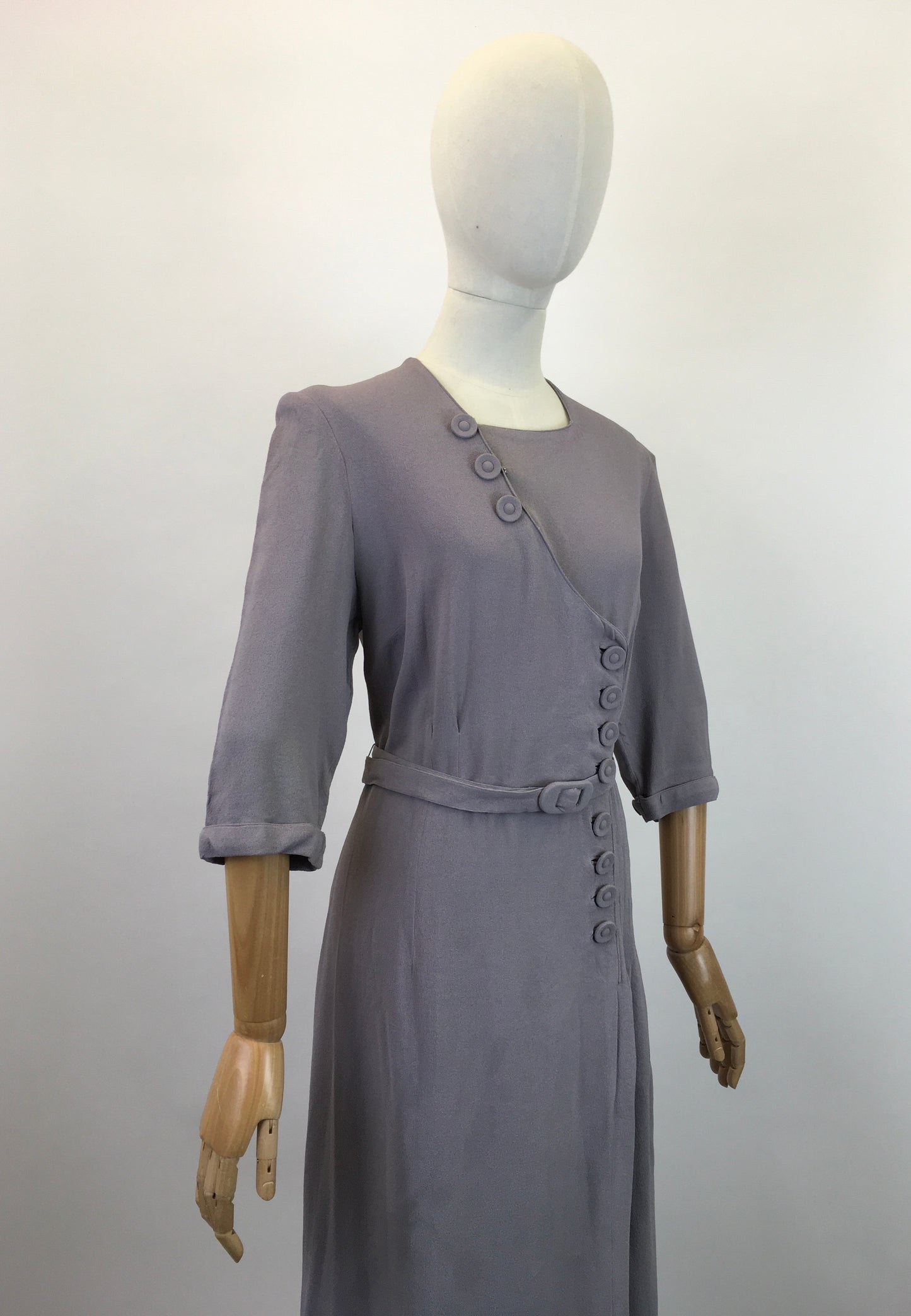Original 1940's Stunning VOLUP Going Away Dress and Jacket Set - In A Pale Mauve