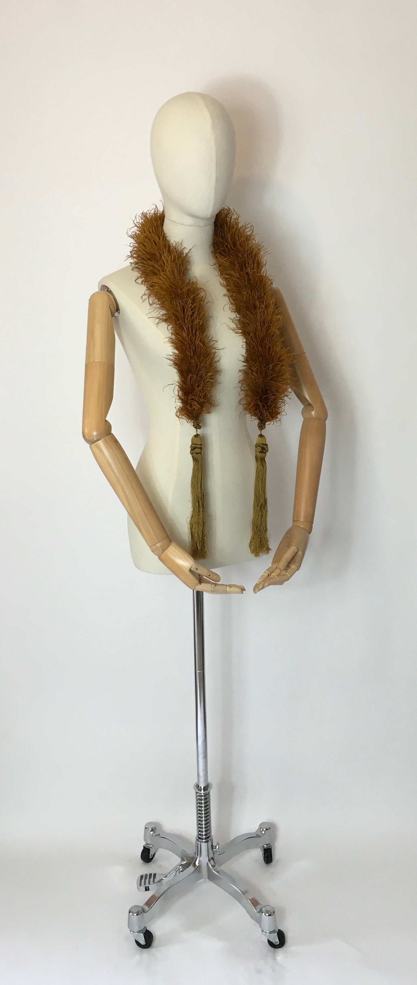 Original early 1930’s Ostrich Feather Boa in the richest golden auburn - A Festival Of Vintage Fashion Show Exclusive
