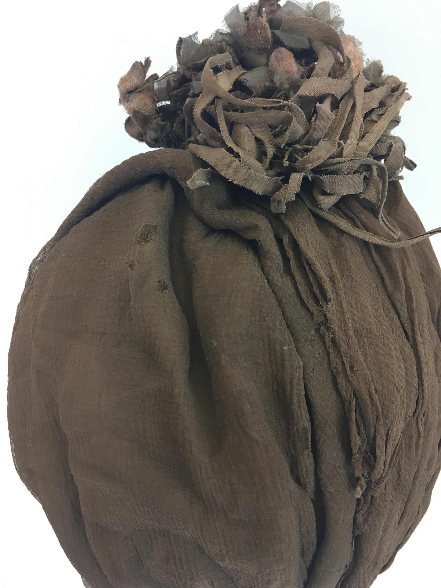 Original 1940’s Fabulous Turban Hat by ‘ Harrods’ - In Chocolate Brown Chiffon with Velvet Millinery
