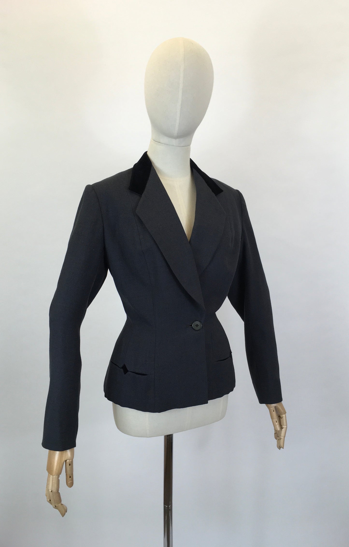 Original Late 1940’s early 1950’s Grey Fitted Jacket - By ‘ Simon Massey’