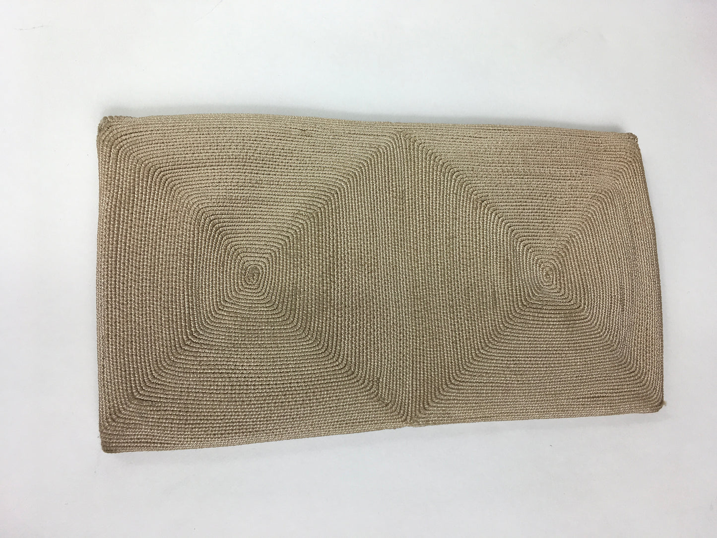Original 1940’s Beautiful Corde Clutch Bag In Soft Beige - With Internal Purse & Mirror