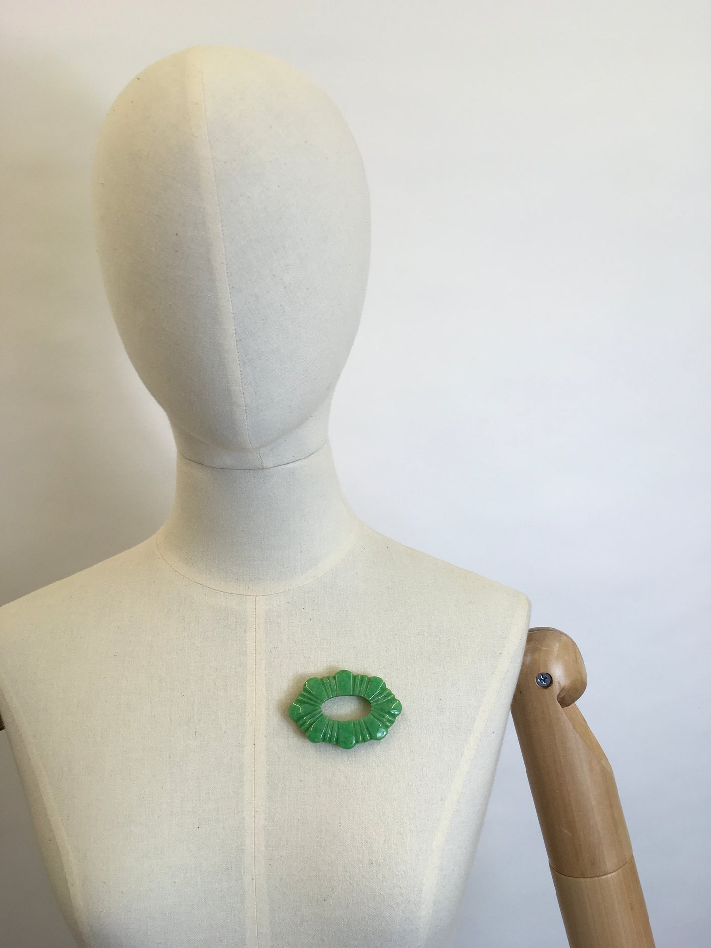 Original 1930’s Bakelite Brooch - In Classic 30’s Mint Green