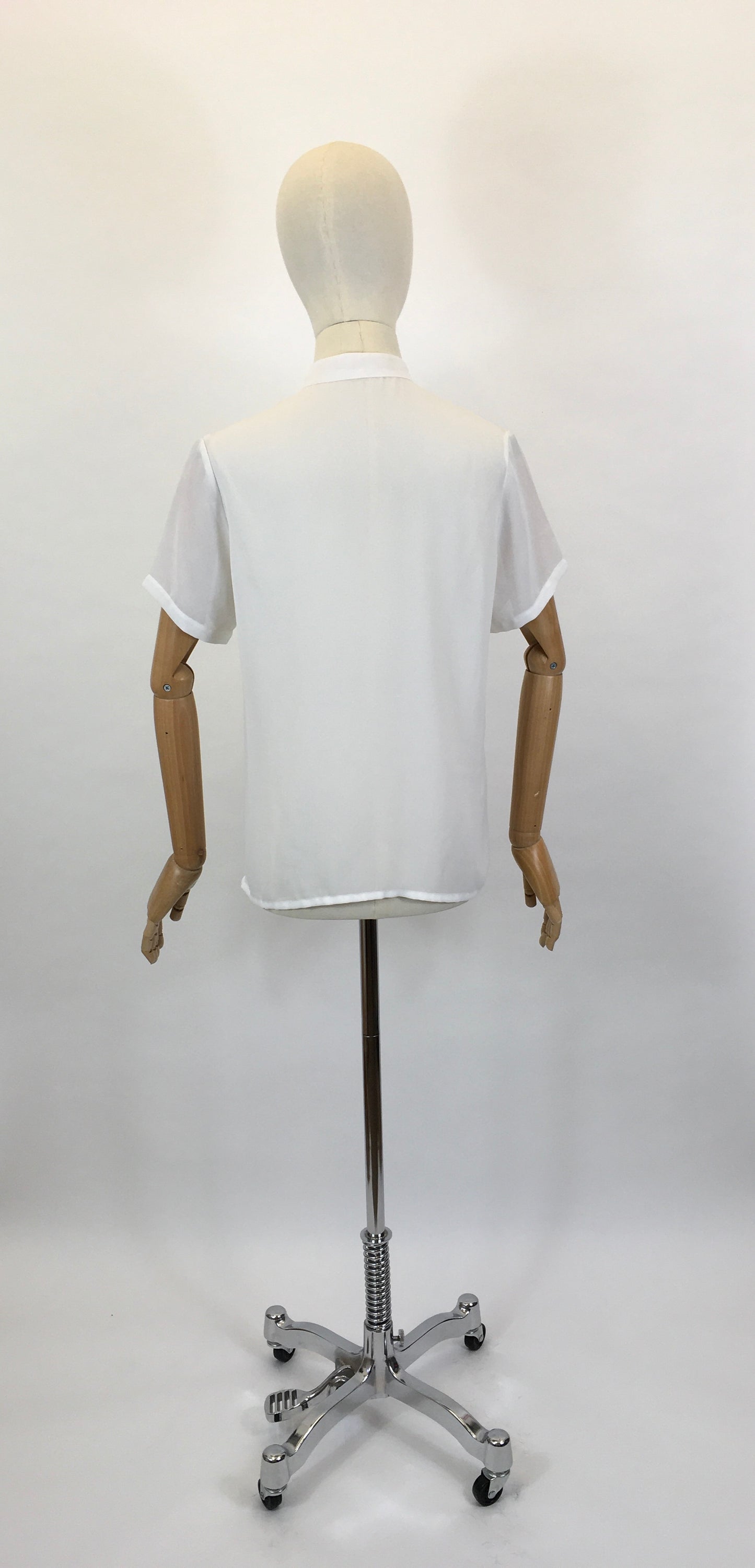 Original 1950’s Darling Sheer Rayon Blouse in White - Pintuck and Lace Detailing