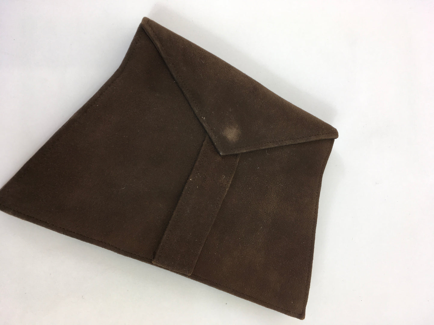 Original 1930's Exquisite Suede Evening Handbag - In Chocolate Brown Suede with Paste Embellishment