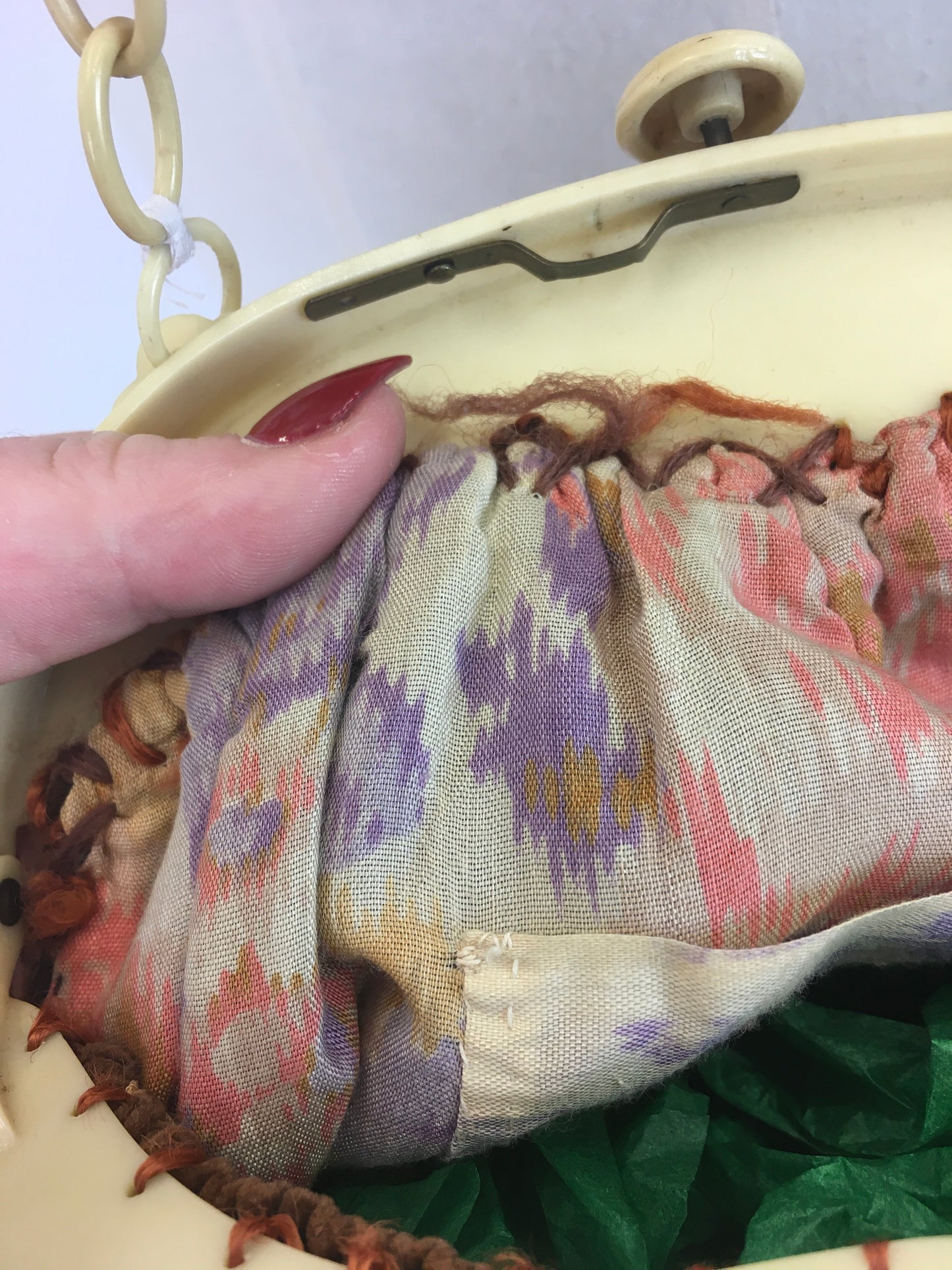 Original Late 1920's Early 1930's Stunning Velvet Handbag - In Warm Golden Brown