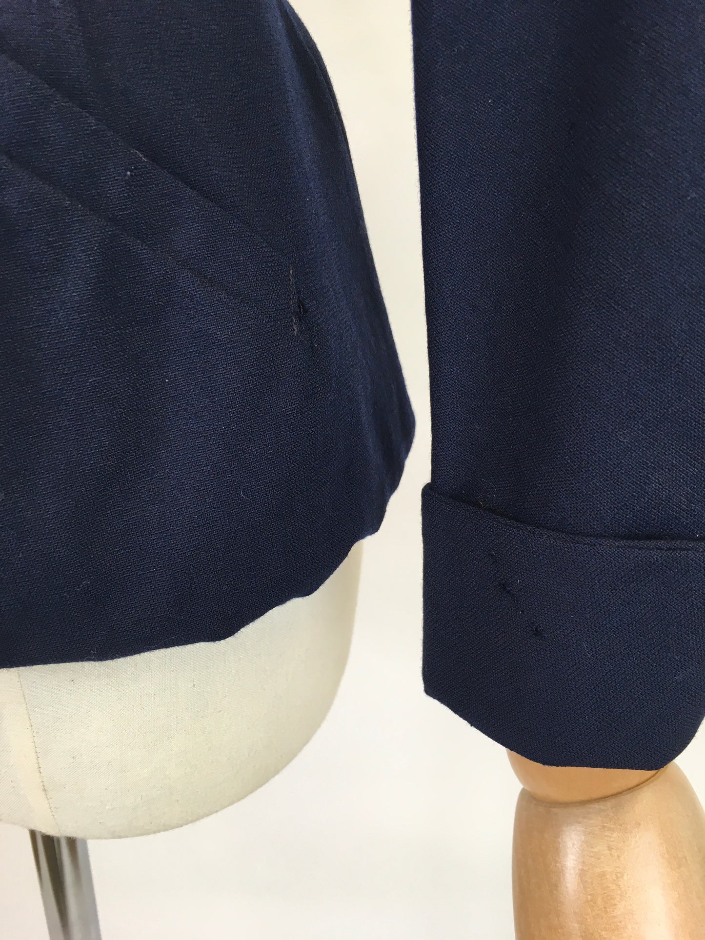 Original 1940’s NRA LABEL Navy Fitted Jacket - With Pearl & Beadwork Embelishment