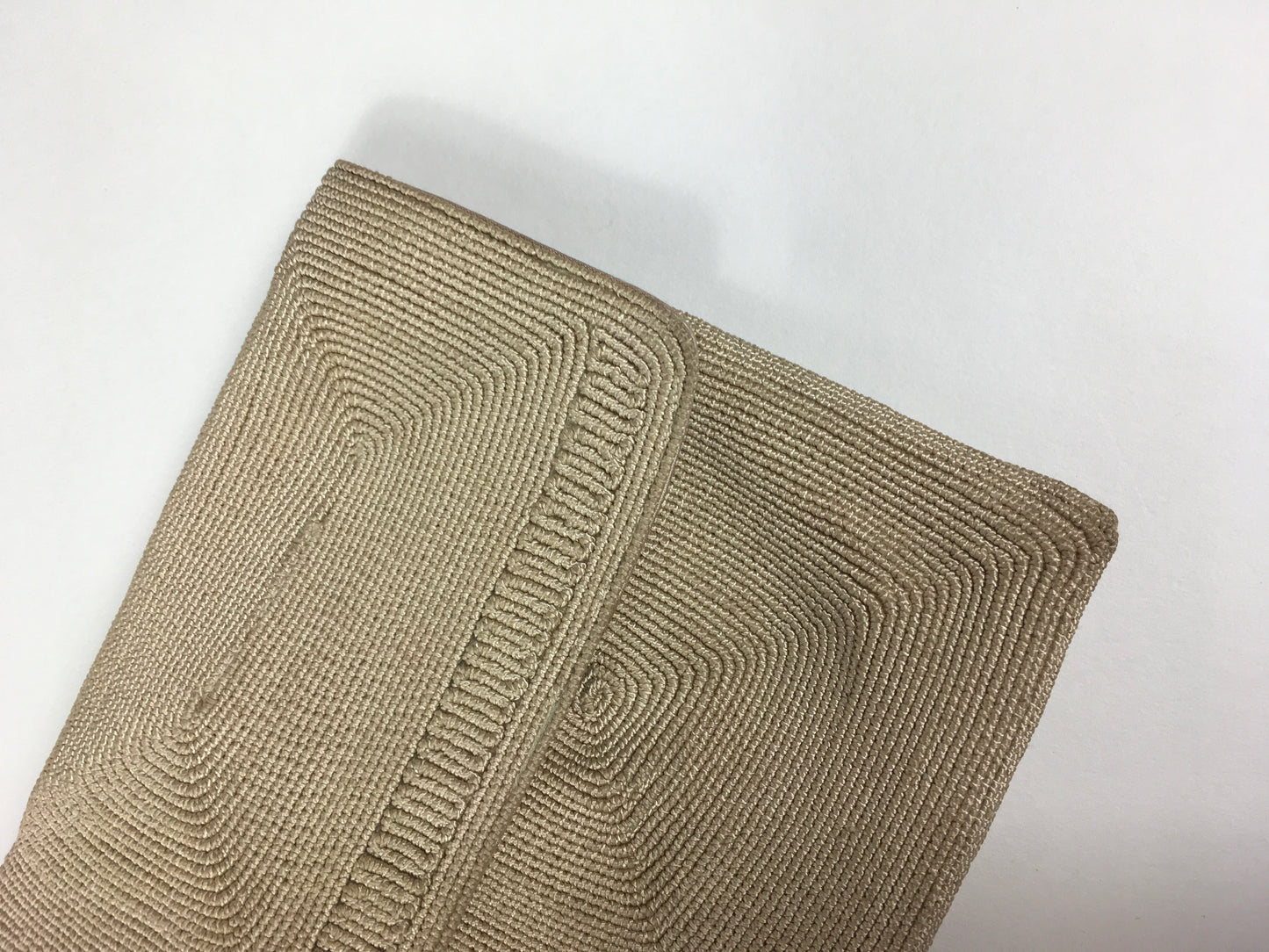 Original 1940’s Beautiful Corde Clutch Bag In Soft Beige - With Internal Purse & Mirror