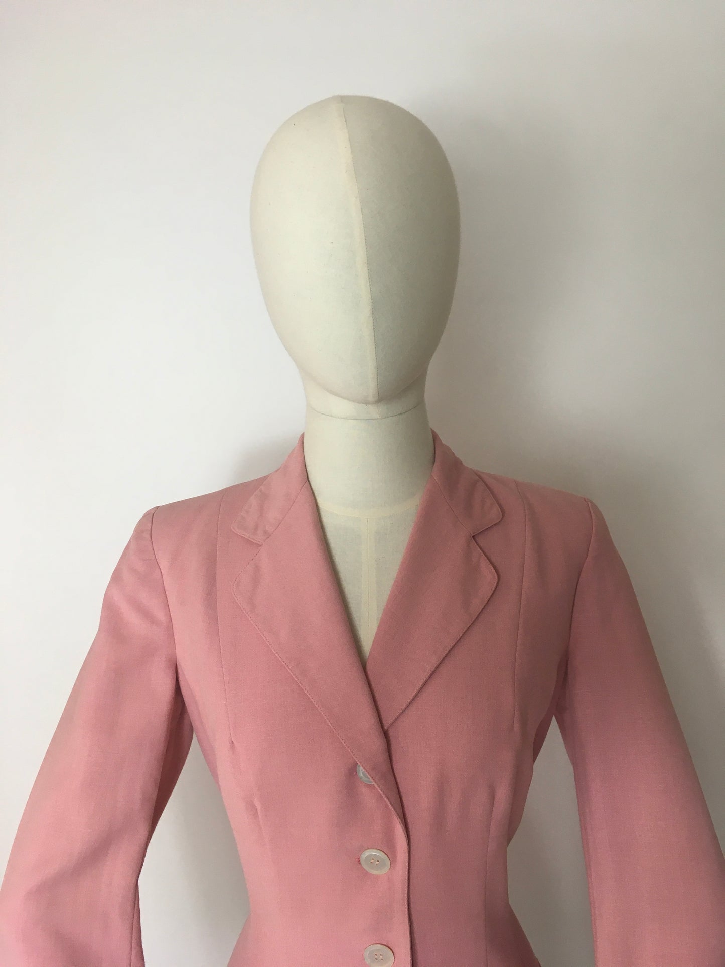 Original 1940’s Lightweight Summer Jacket In Blush - ‘ Sacony Palm Beach’ Label