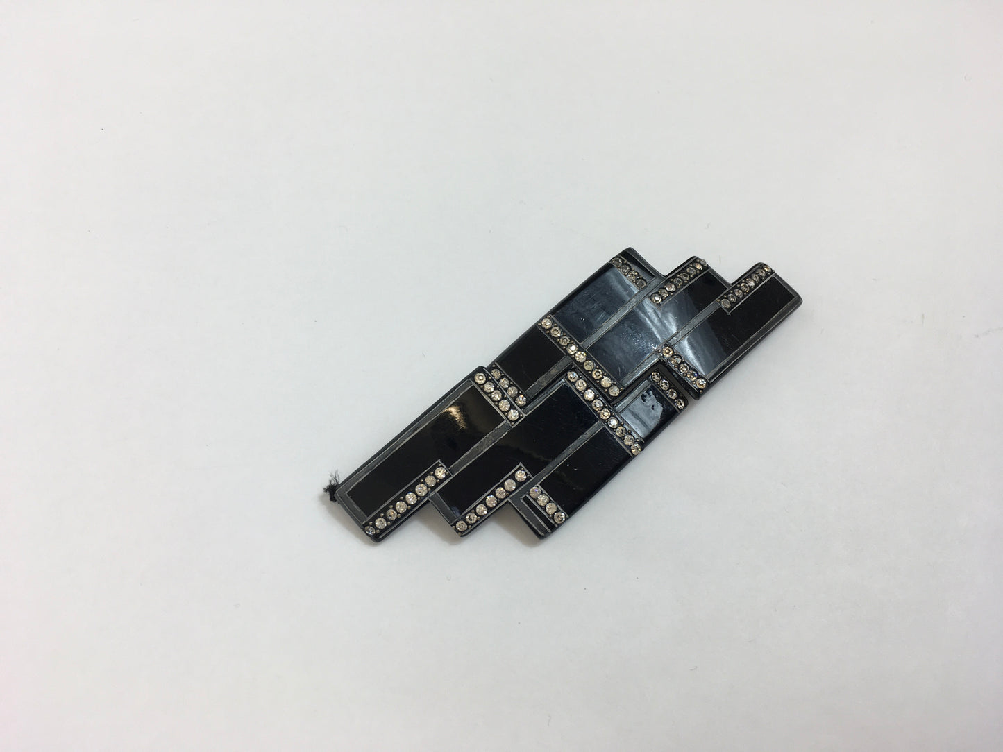 Original 1920's / 1930's Large Art Deco Buckle - With Stunning Deco Lines and Paste Details