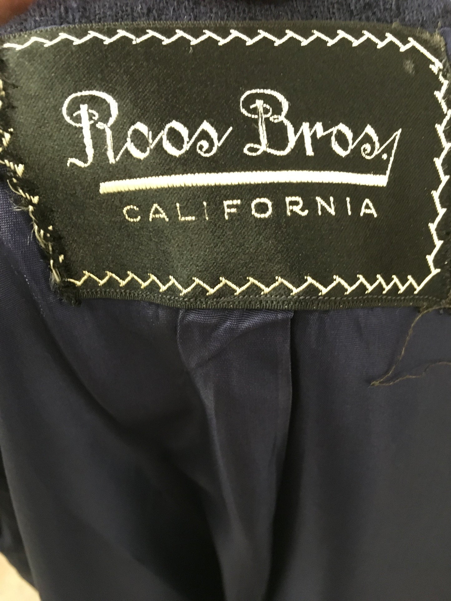 Original Mid to Late 1930’s Navy Edge to Edge Coat - In A Beautiful Woollen Textured Crepe