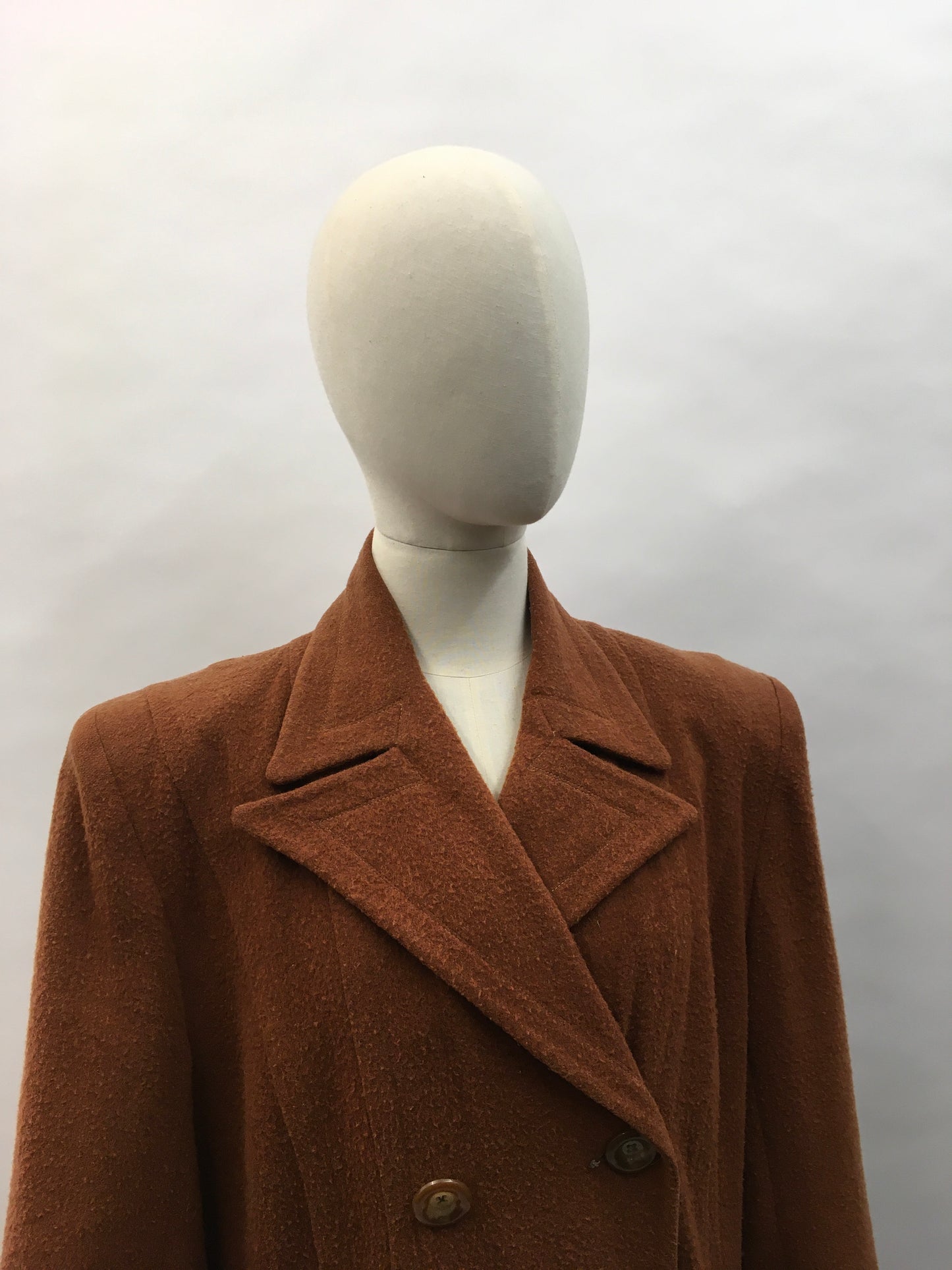 Original 1940s Utility CC41 Rust Coat - Exquisitely Tailored in a lovely soft rust wool