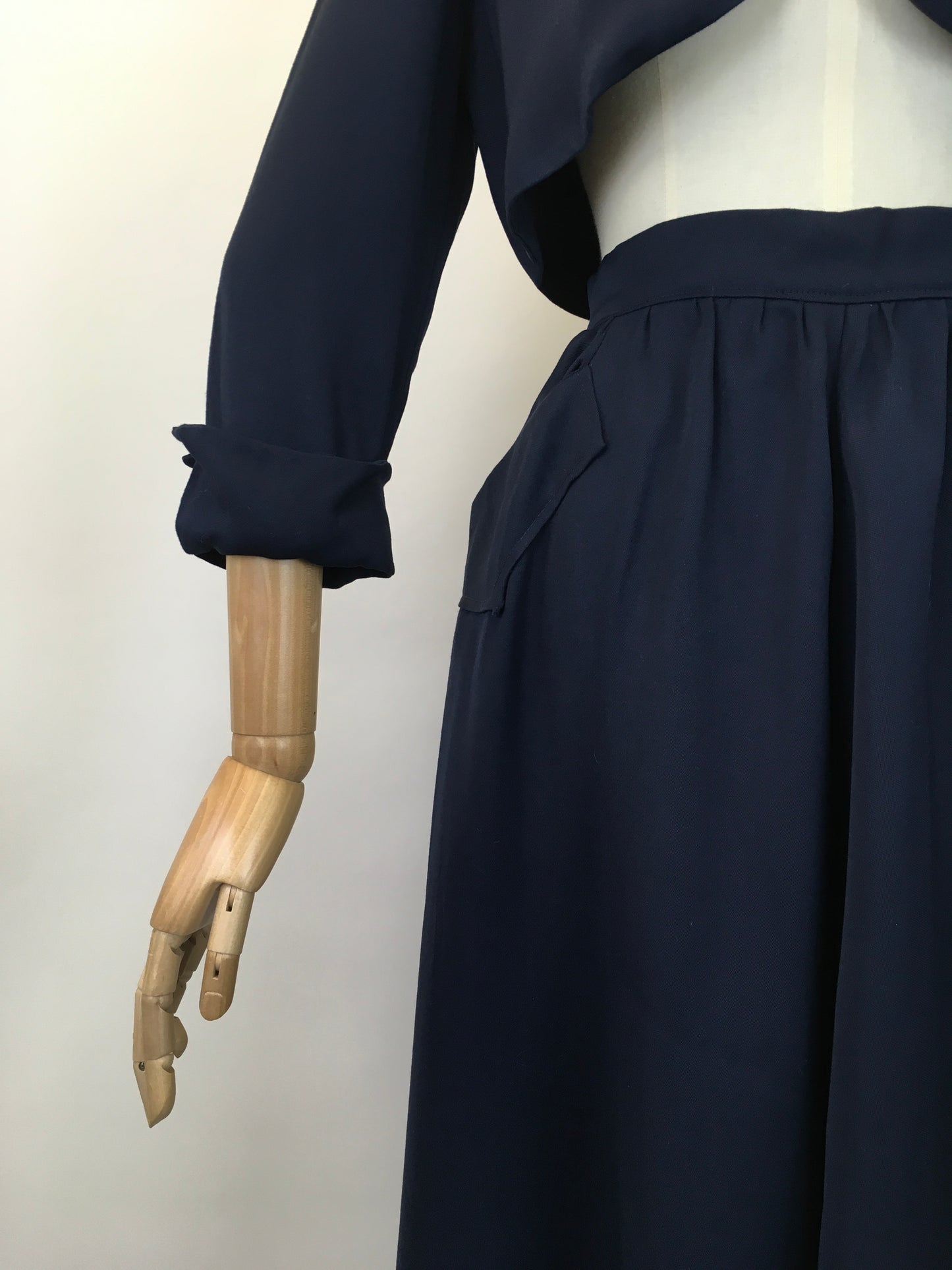 Original 1940's Early 1950's Darling Bolero & Skirt Set - In A Classic Navy