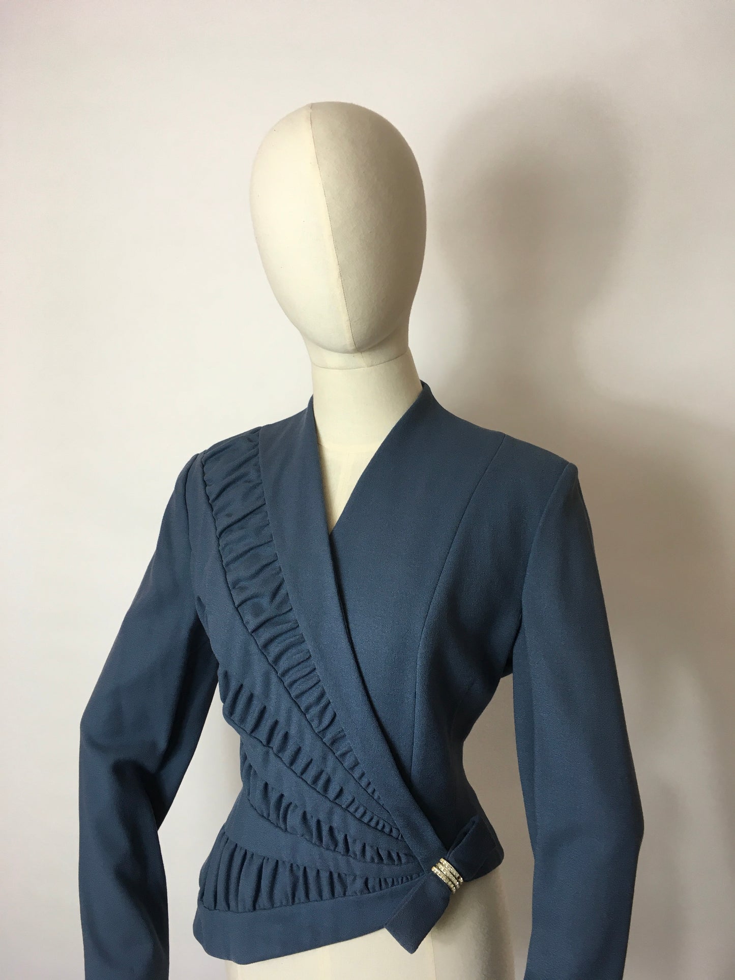 Original 1940’s ‘ Lilli Ann’ Asymmetric Front Jacket - In a Lovely Airforce Blue