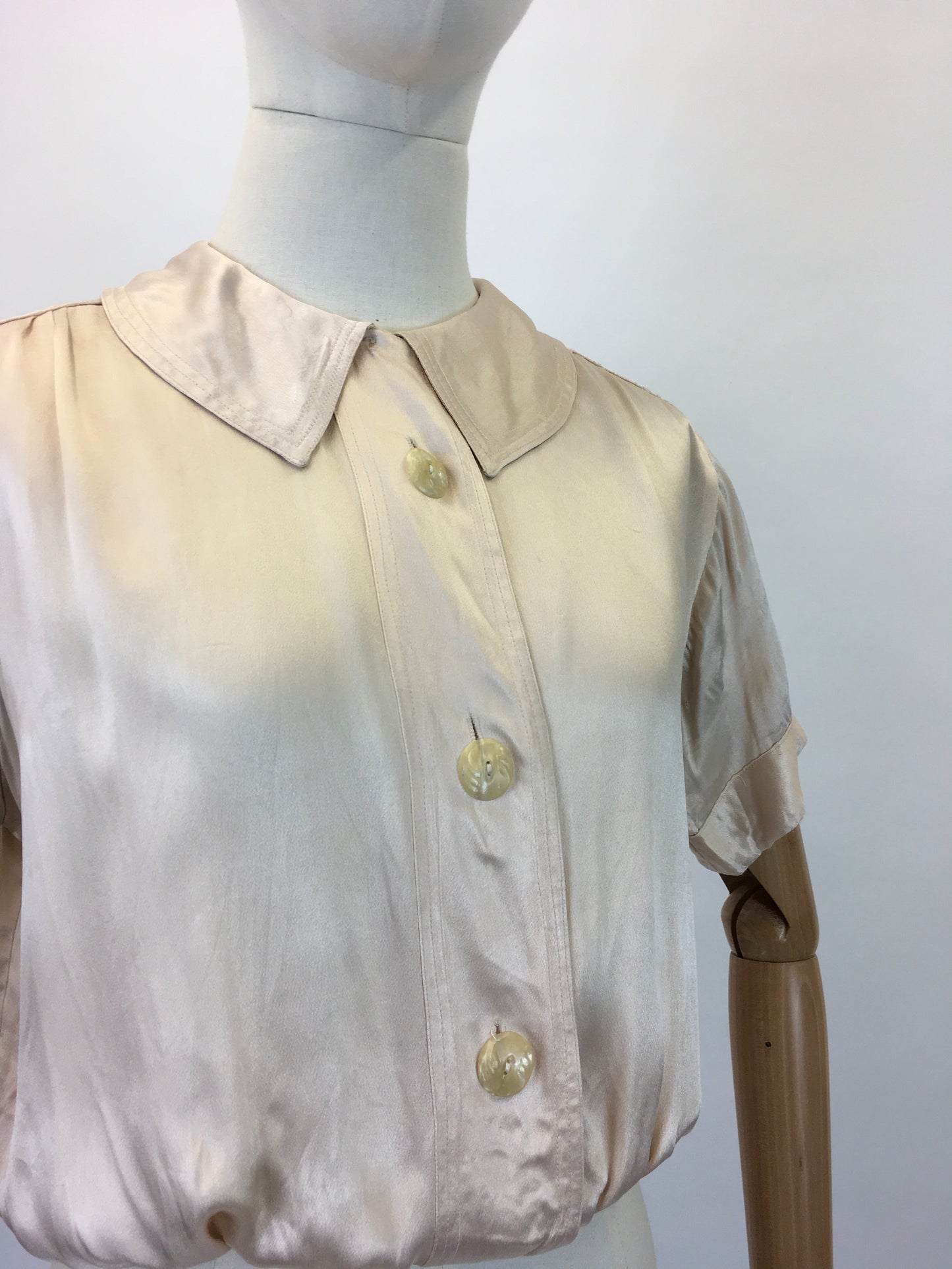 Original 1930's Darling Silk Rayon Blouse - In A Pale Pink