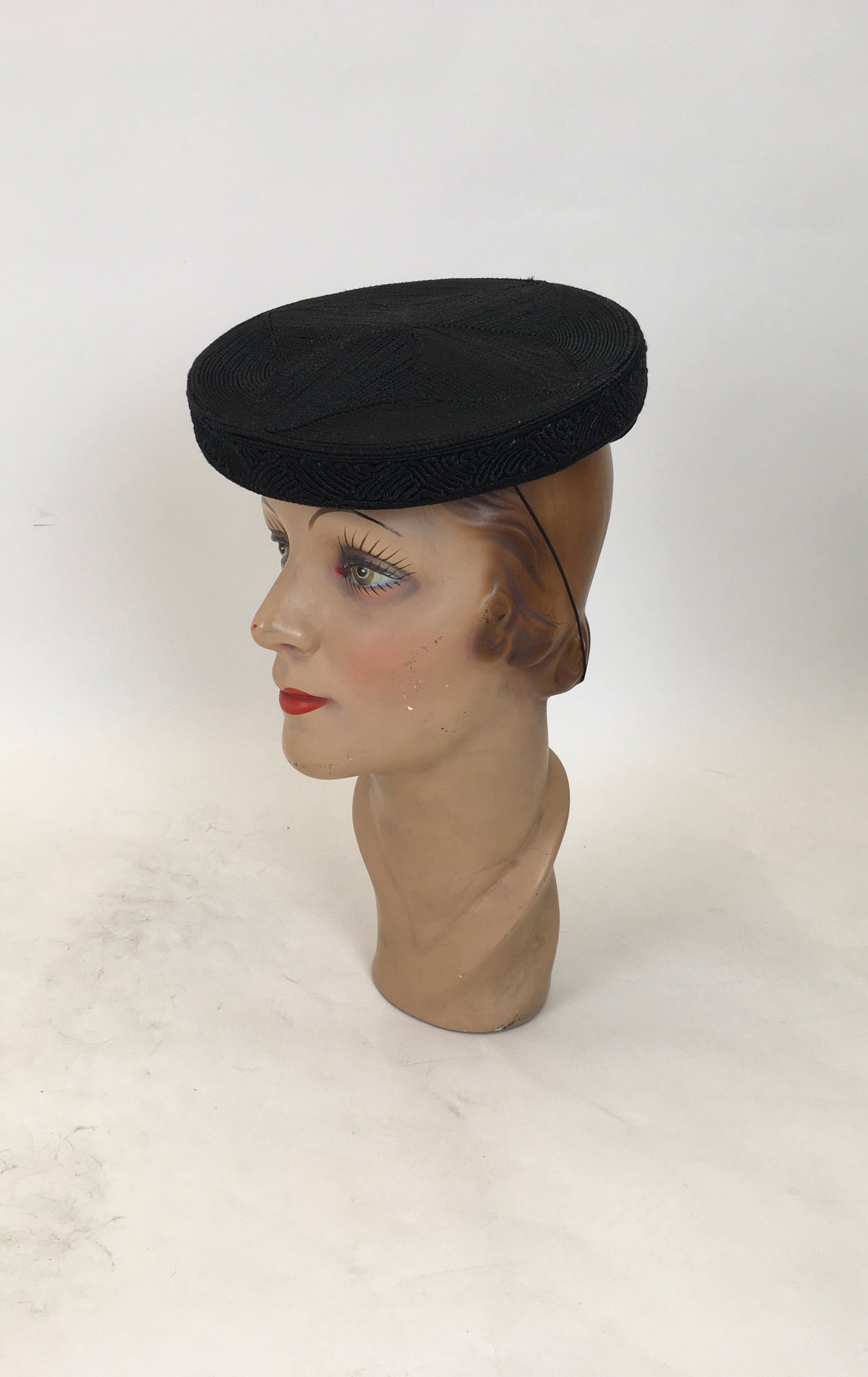 Original Sublime 1940's American Corde Tilt Hat - In Inky Black