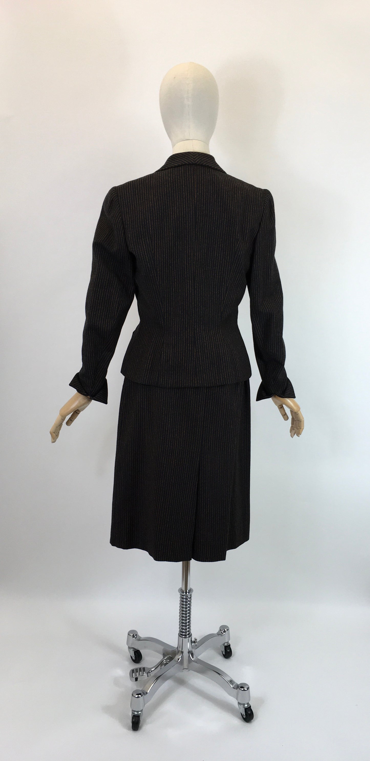 Original 1940’s Sensational American 2pc Suit by ‘ Peck and Peck’ - In Brown and Orange Pinstripe