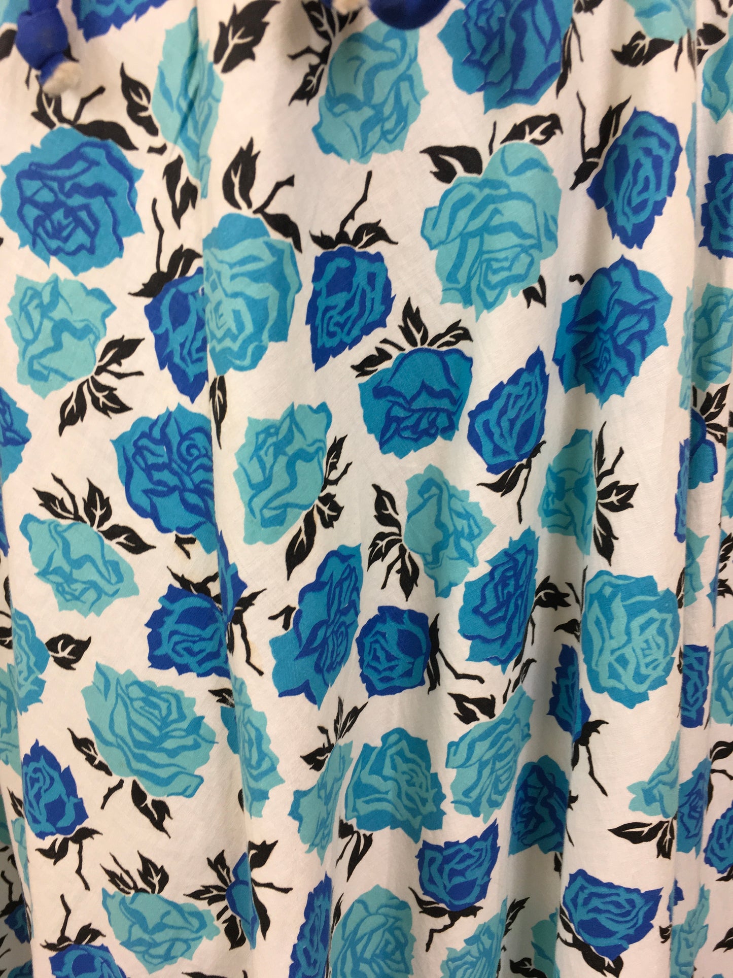 Original 1950’s VOLUP Cotton Day Dress - In A Stunning Blue Floral with Contrast Detailing