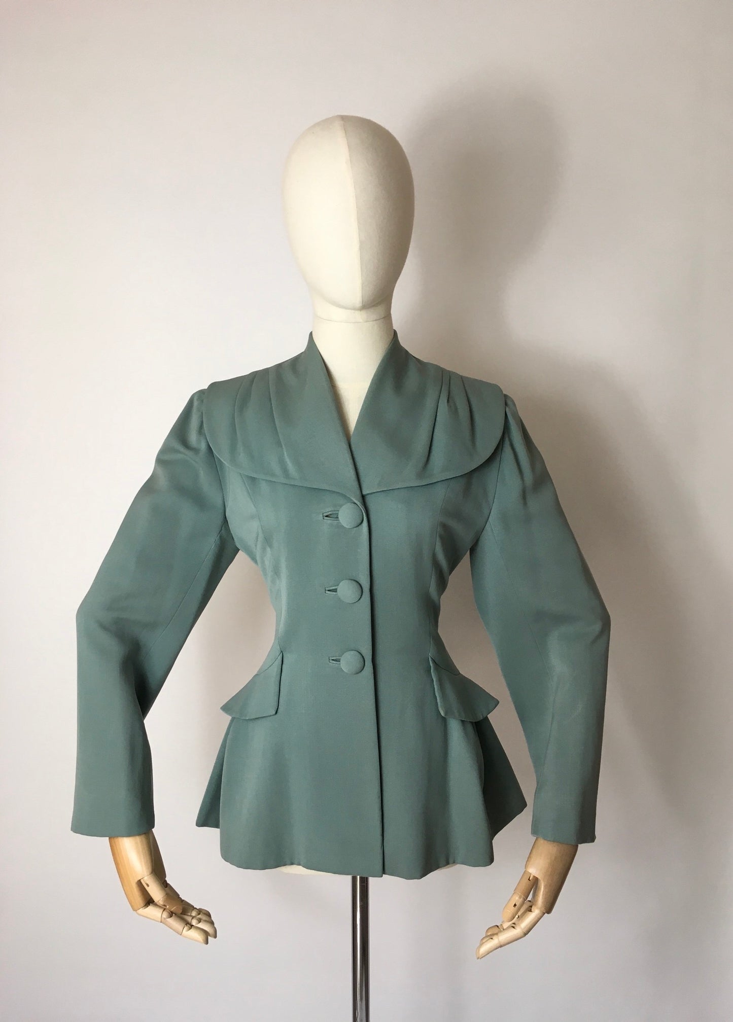 Original 1940’s Black Label ‘ Lilli Ann ‘ - In the Most Beautiful Soft Duck Egg Colour Pallet