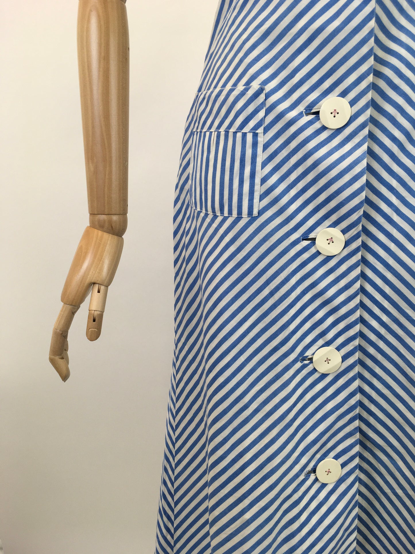 Original 1930's Sensational Dress & Shorts Set - In A Classic Blue & White Stripe