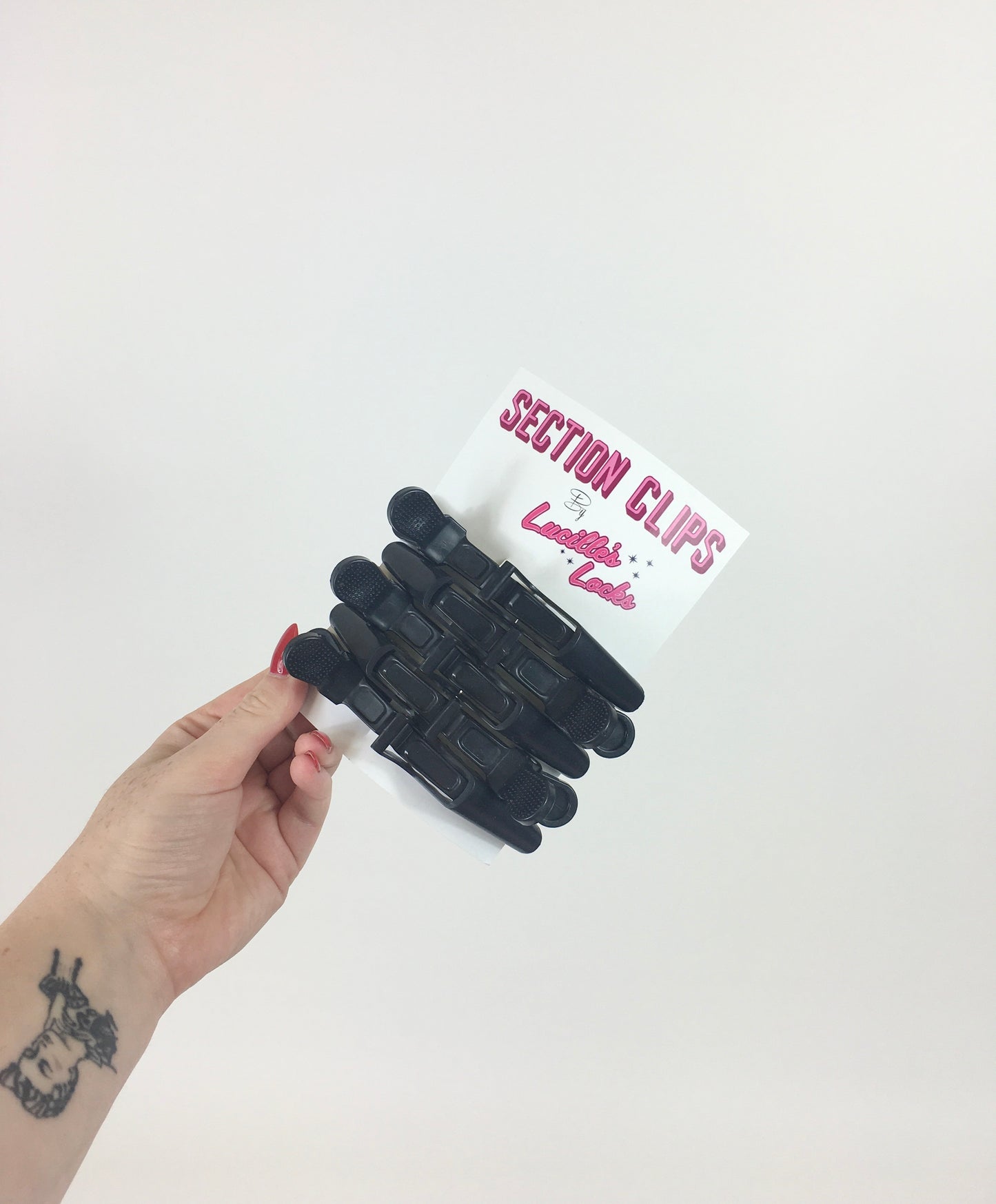 Lucille’s Locks Section Clips - In Pink & Black
