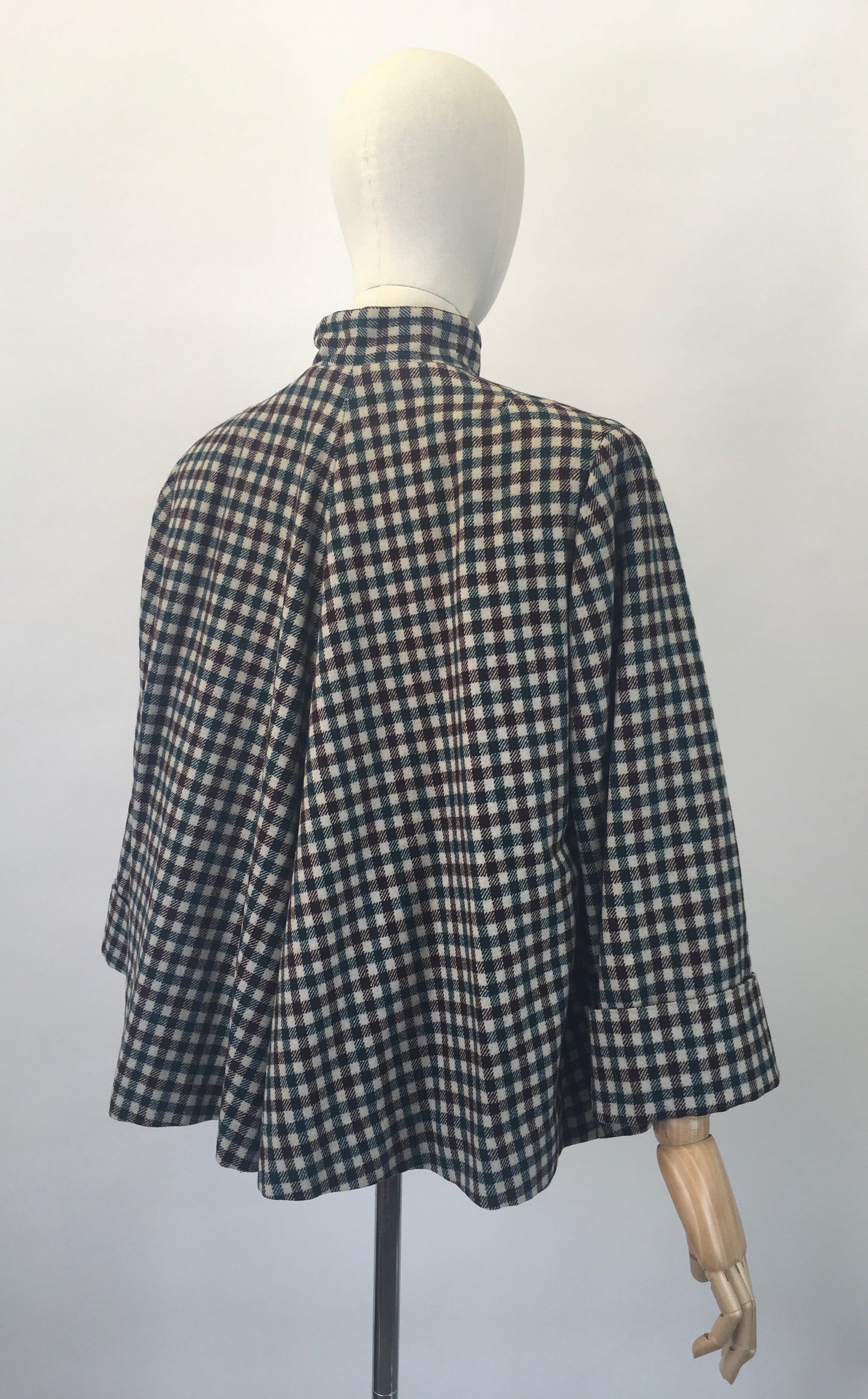 Original 1940's Fabulous Wool Swing Jacket - In Warming Brown and Forest Green