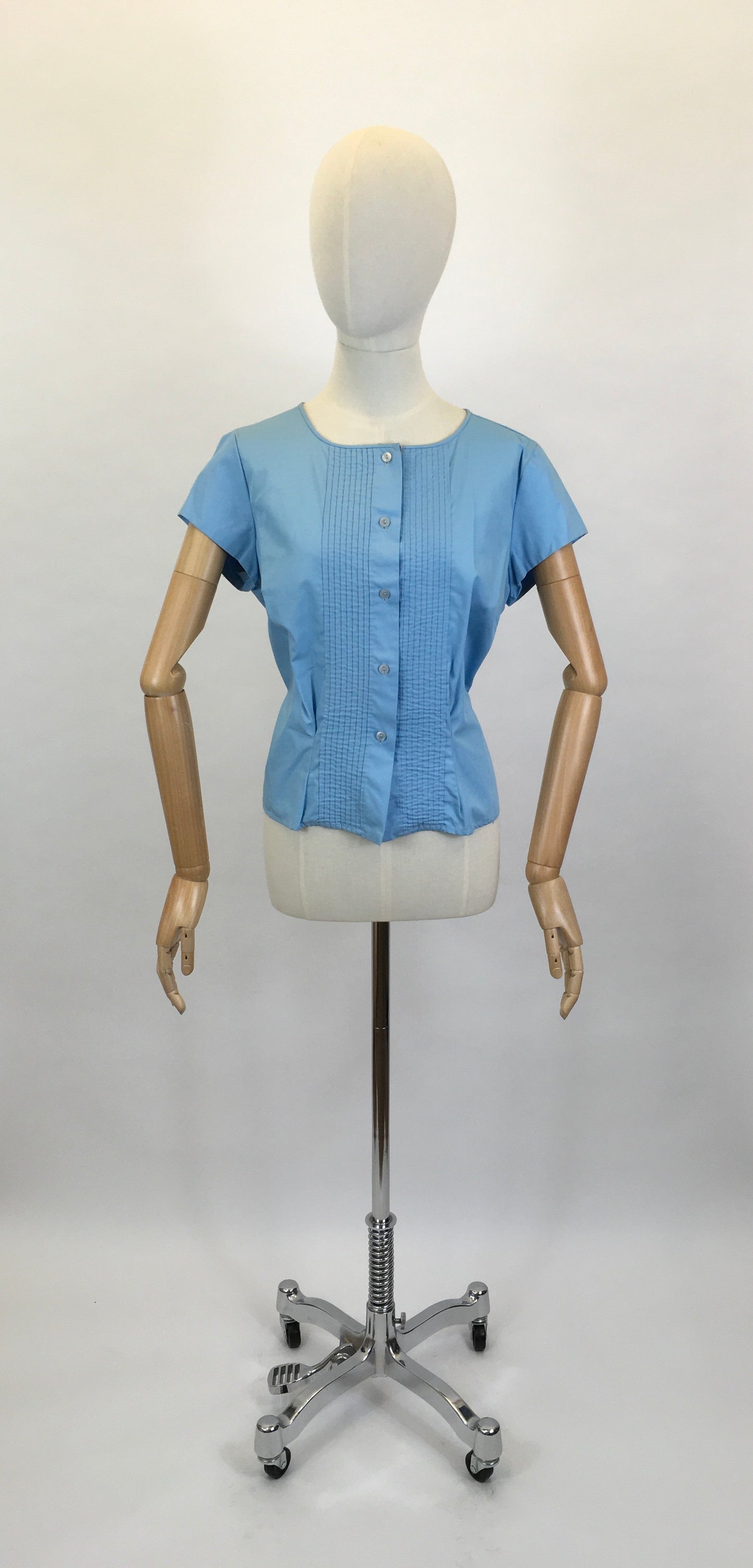 Original 1950’s Blue Cotton Blouse - By ‘ St. Michael’