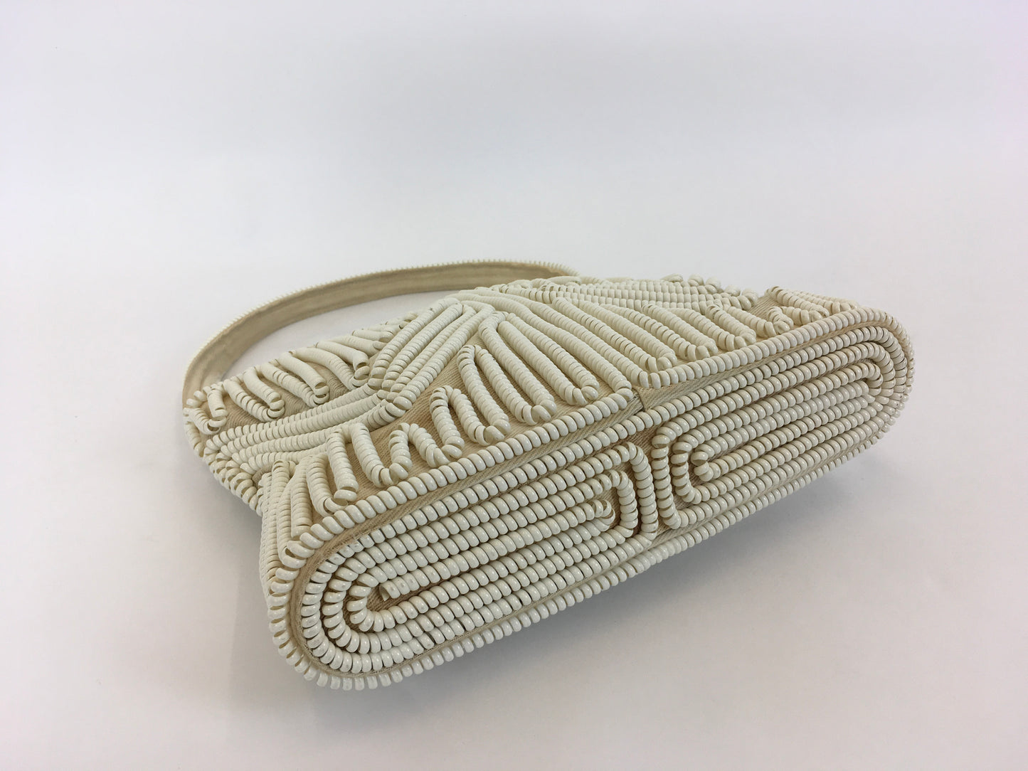 Original 1940’s Telephone Cord Handbag - In White