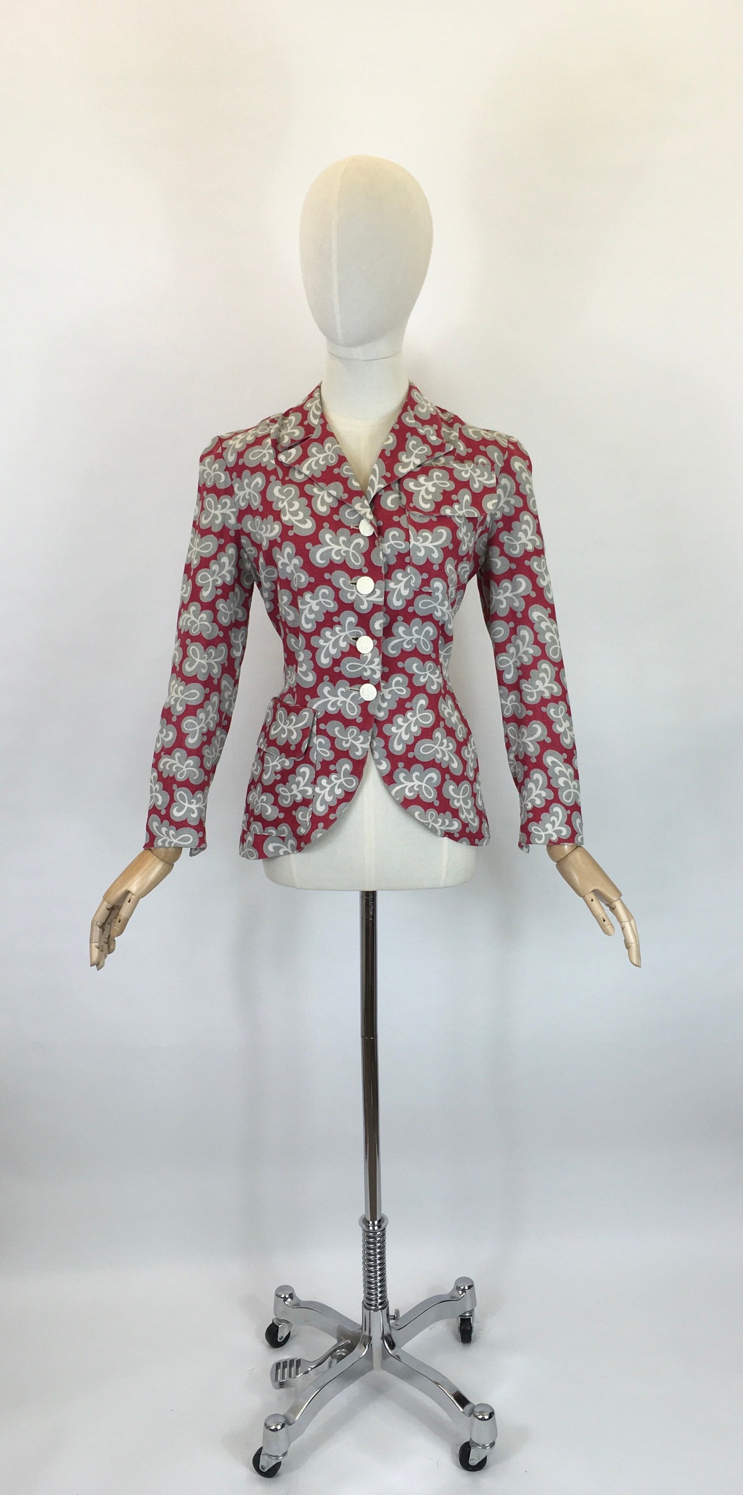 Original 1940s CC41 Utility Marked Moygashol Linen Jacket - By ‘ Fashionsport ‘