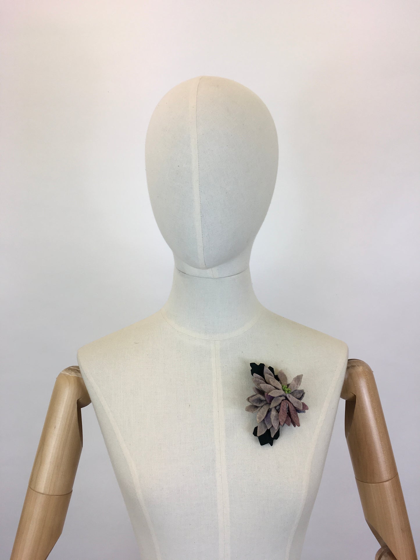 Original 1940’s ‘ Make Do And Mend ‘ Felt Floral Posy Corsage - In Muted Purple, Violets and Greenery