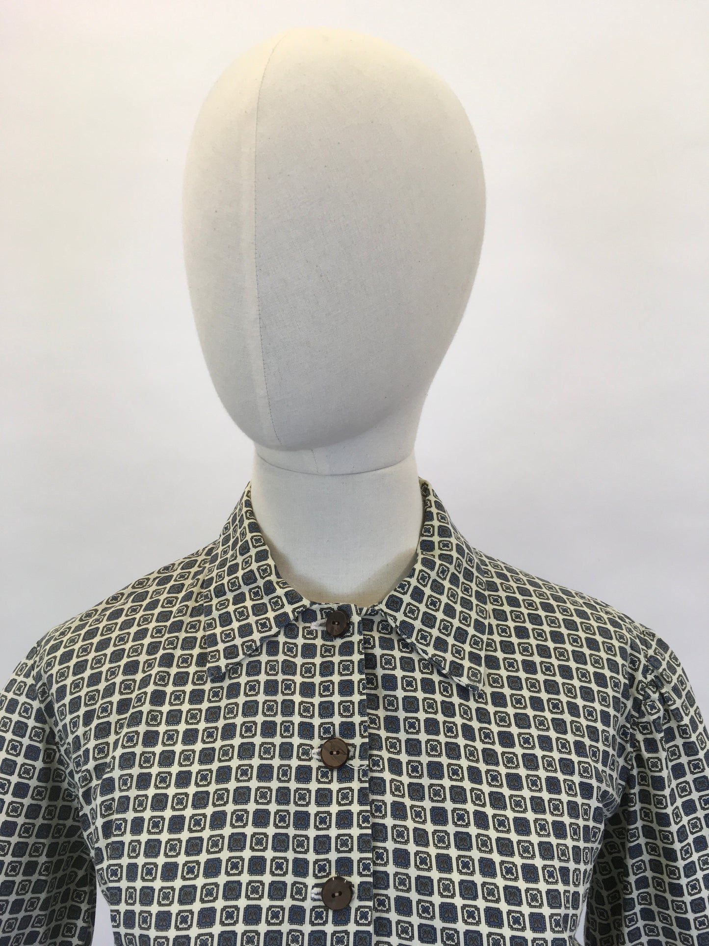 Original 1950’s Fabulous ShirtWaister Dress - In A Geometric Print Cotton