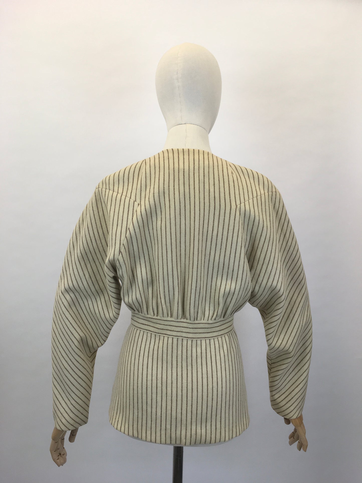 Original 1940’s Cream and Brown Striped Jacket - A ‘ Original Richi’s Hollywood ‘ Label