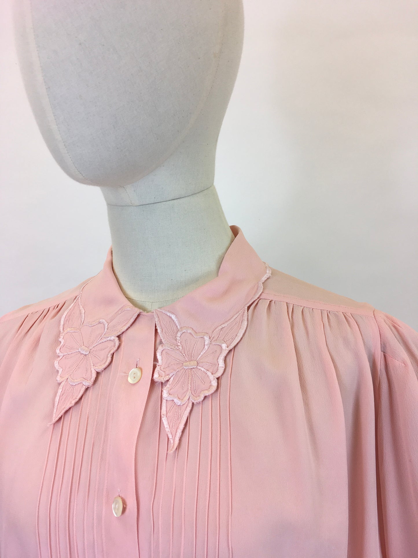 Original 1940’s Utility CC41 Crepe Blouse - In A Beautiful Soft Powder Pink