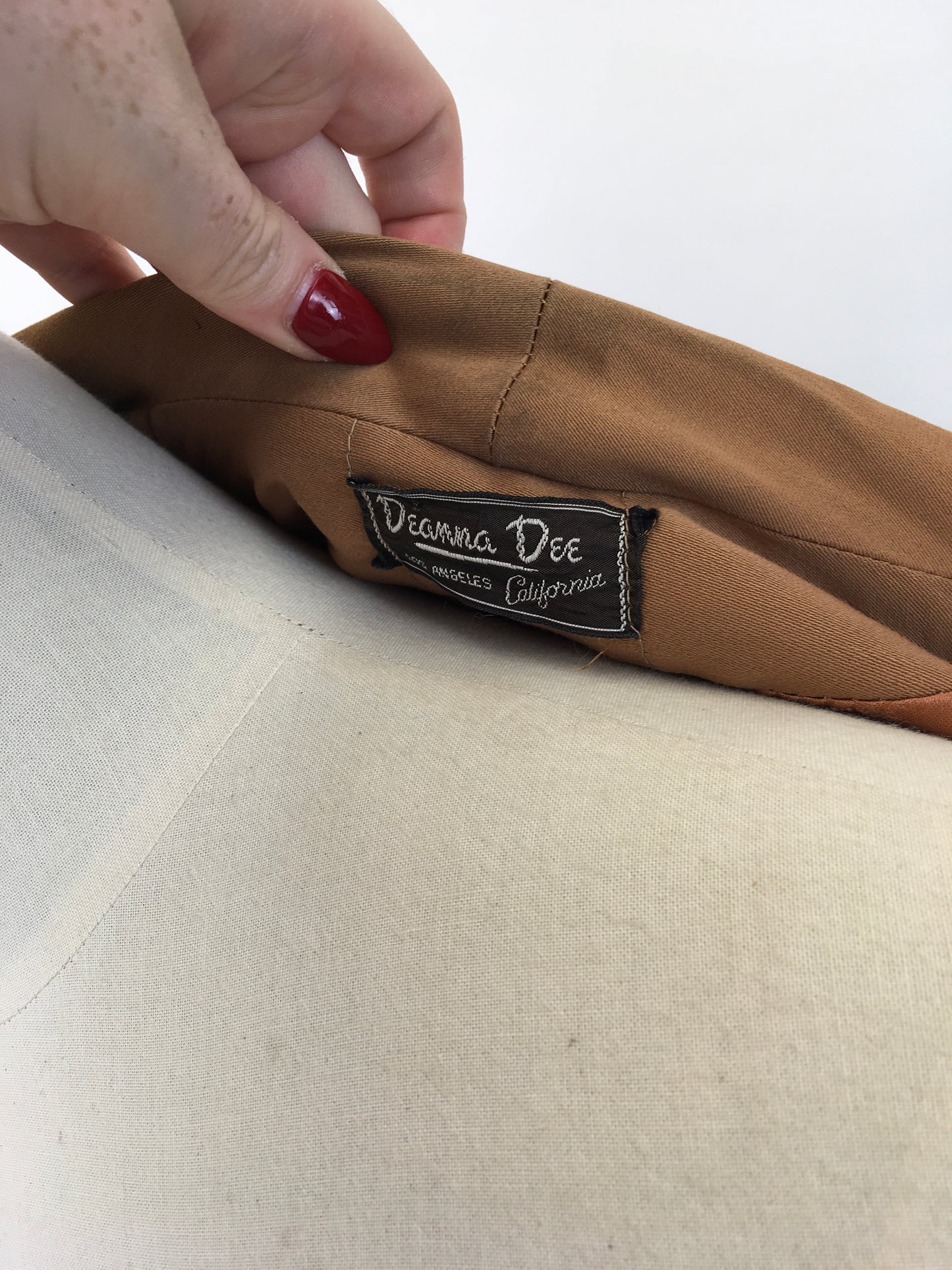 Original 1940's Stunning Gaberdine Fitted Jacket - In A Rich Caramel Brown