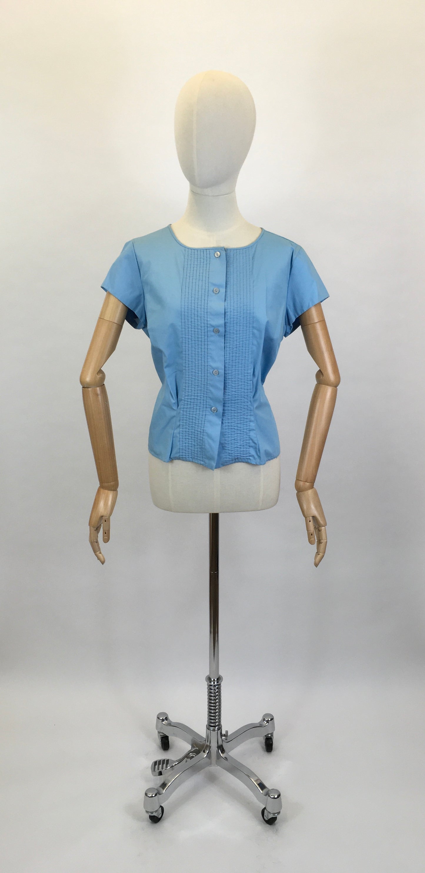 Original 1950’s Blue Cotton Blouse - By ‘ St. Michael’