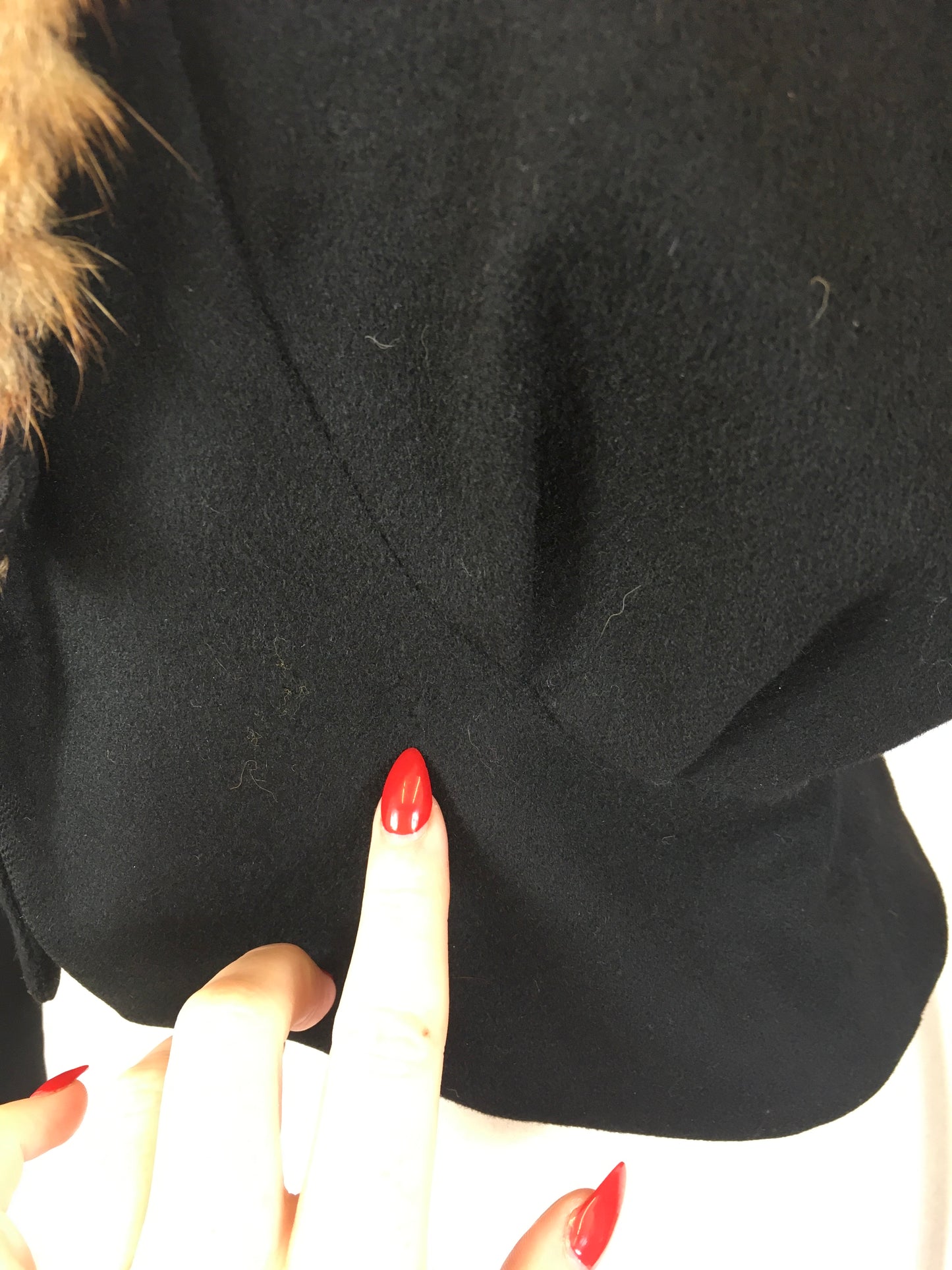 Original 1940’s Black Woollen Fitted Jacket - With Mink Trim to the Leading Edge