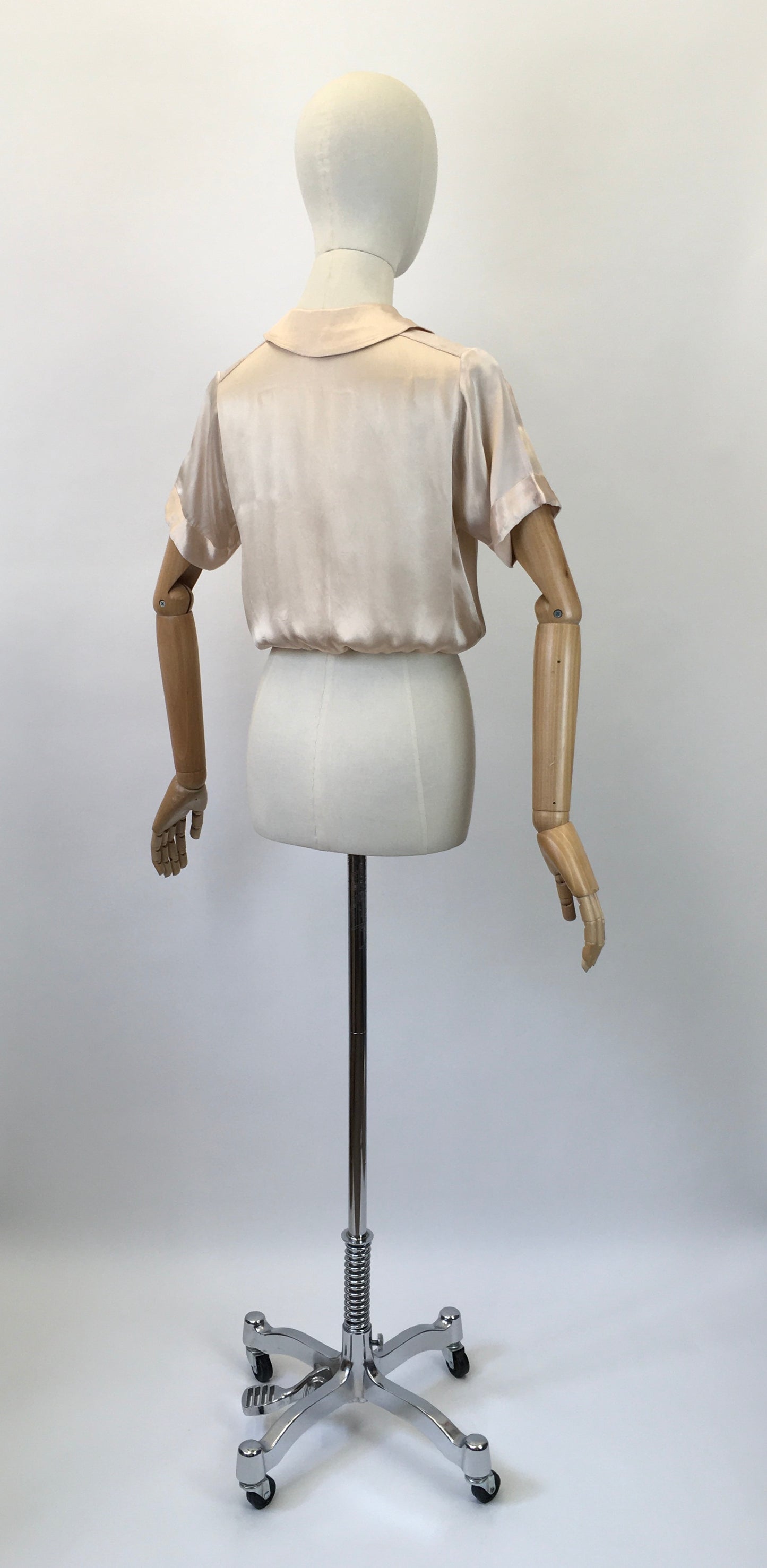 Original 1930's Darling Silk Rayon Blouse - In A Pale Pink