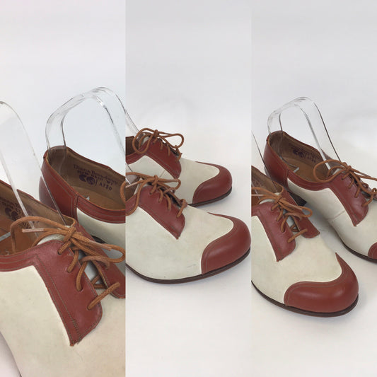 Original 1940’s CC41 ‘ Diana’ Suede & Leather Heels - A Stunning Example From The Era