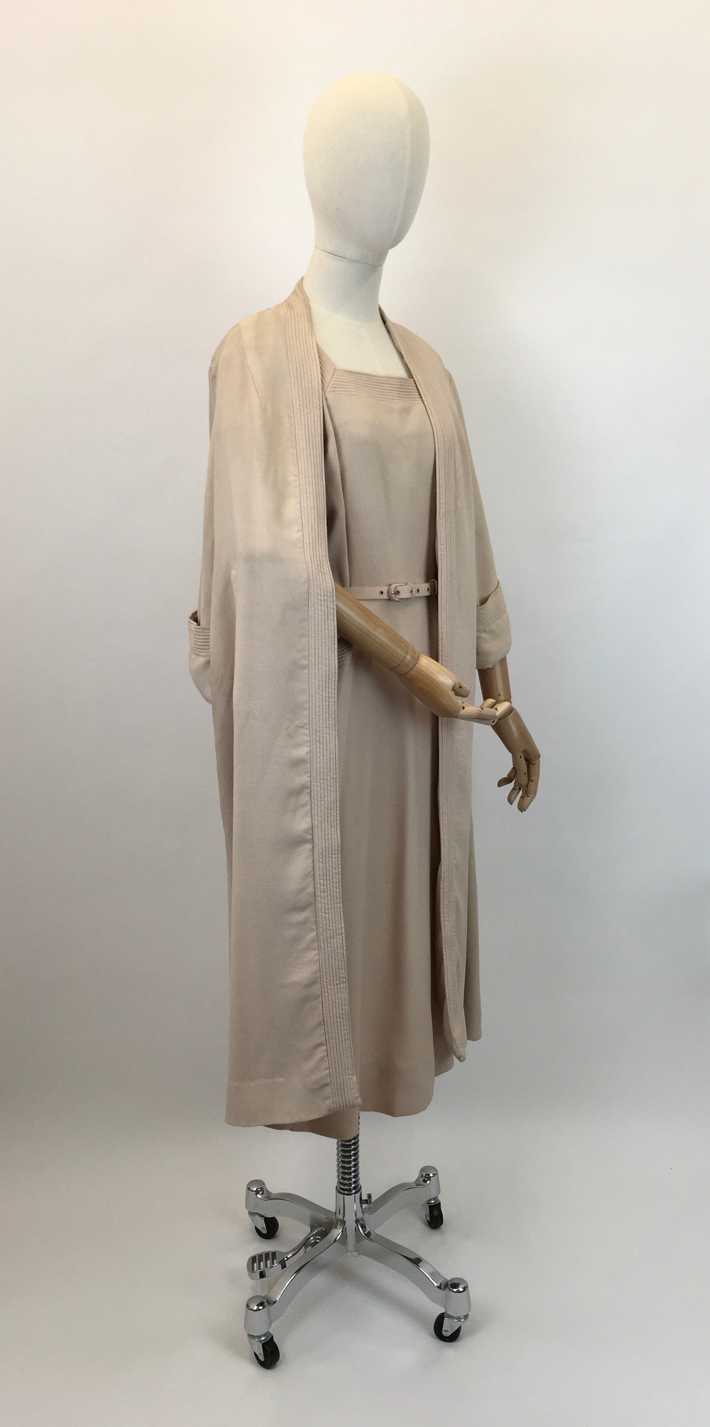 Original 1950’s Stunning ‘ Peggy Page’ Dress and Coat set - In Soft Sand Moygoshal Linen