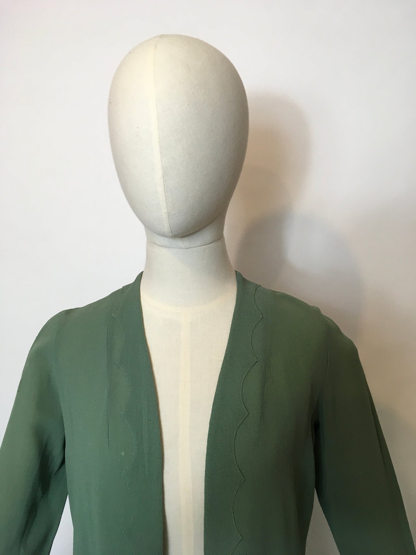 Original 1930’s Eau De Nil Lightweight Summer Overcoat - Festival of Vintage Fashion Show Exclusive