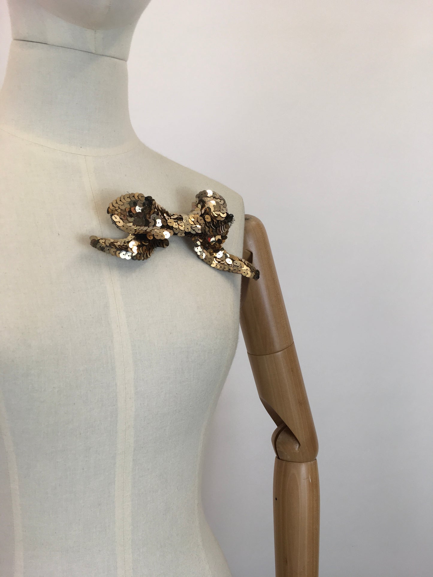 Original 1920's / 1930's Stunning Bow Adornment - In Shimmering Gold Sequins