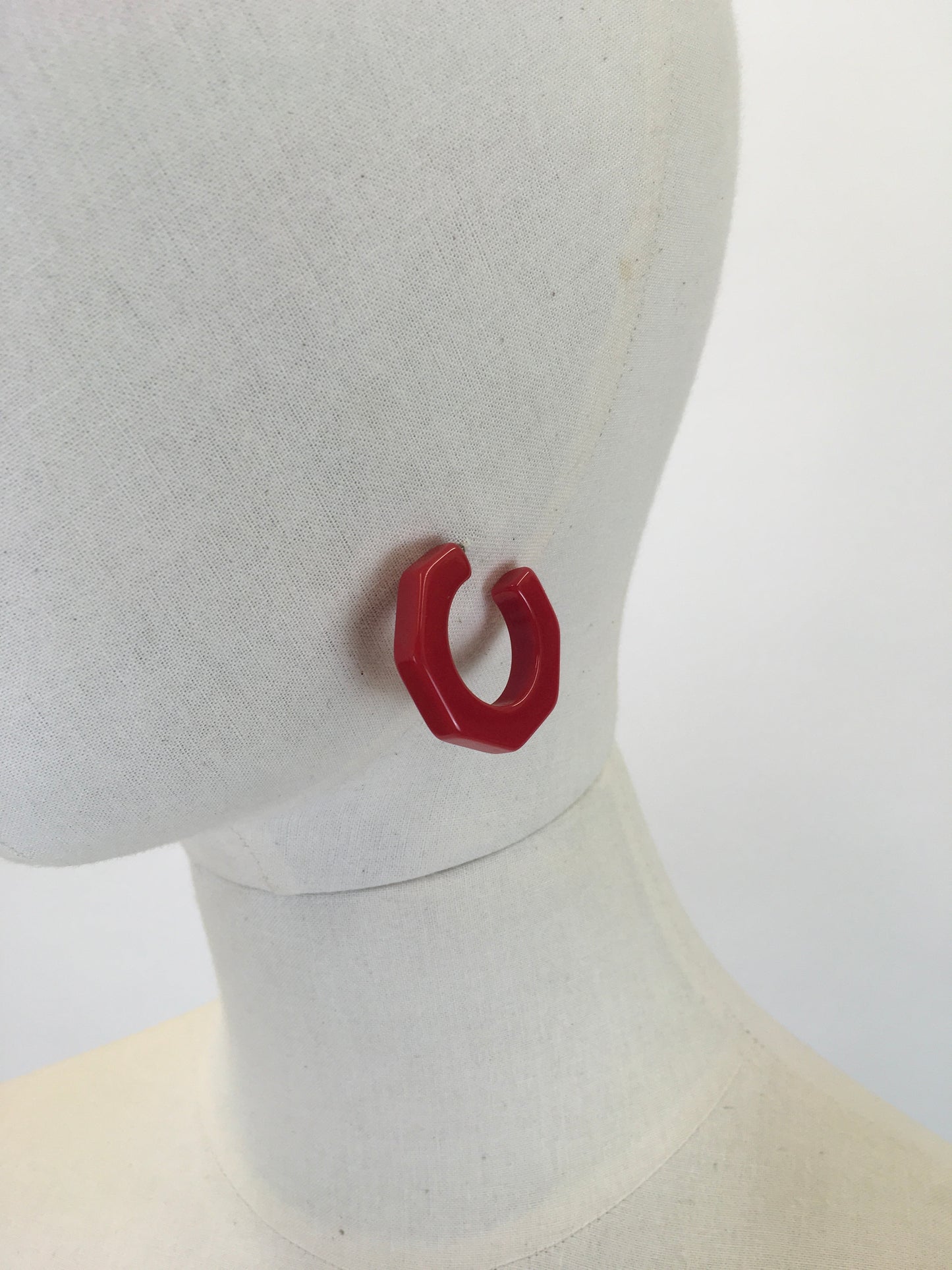 Original Darling 1950's Bakelite Earrings - In Cherry Red
