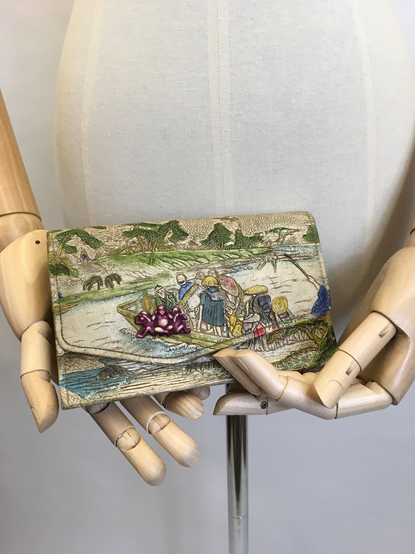 Original late 1930’s early 1940’s Tourist Bag - Beautiful Detail & Colourings